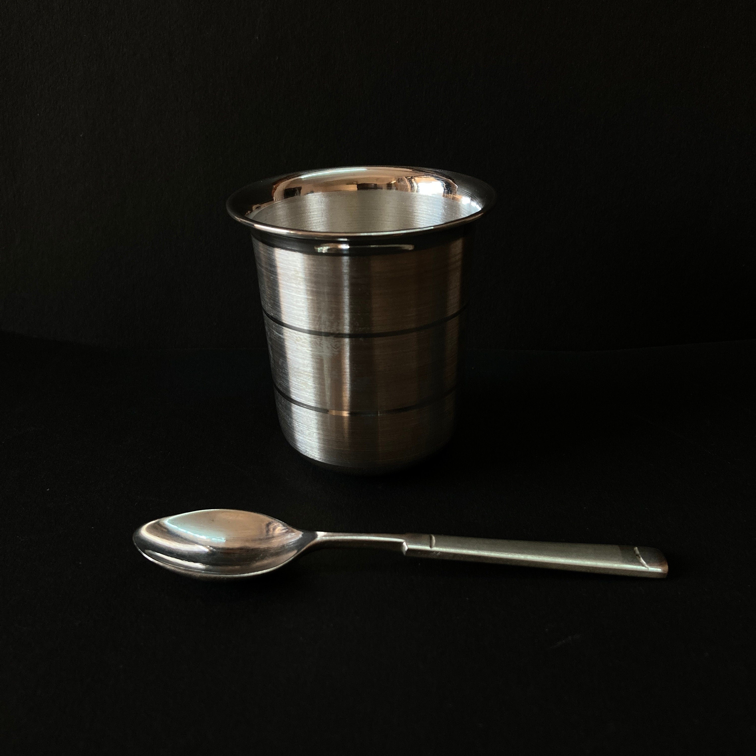 999 Solid Silver Glass Spoon For Baby Feeding