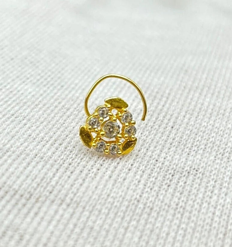 18 Carat Gold Nose Pin / Gold Nose Ring / Gold Wire Nose Ring
