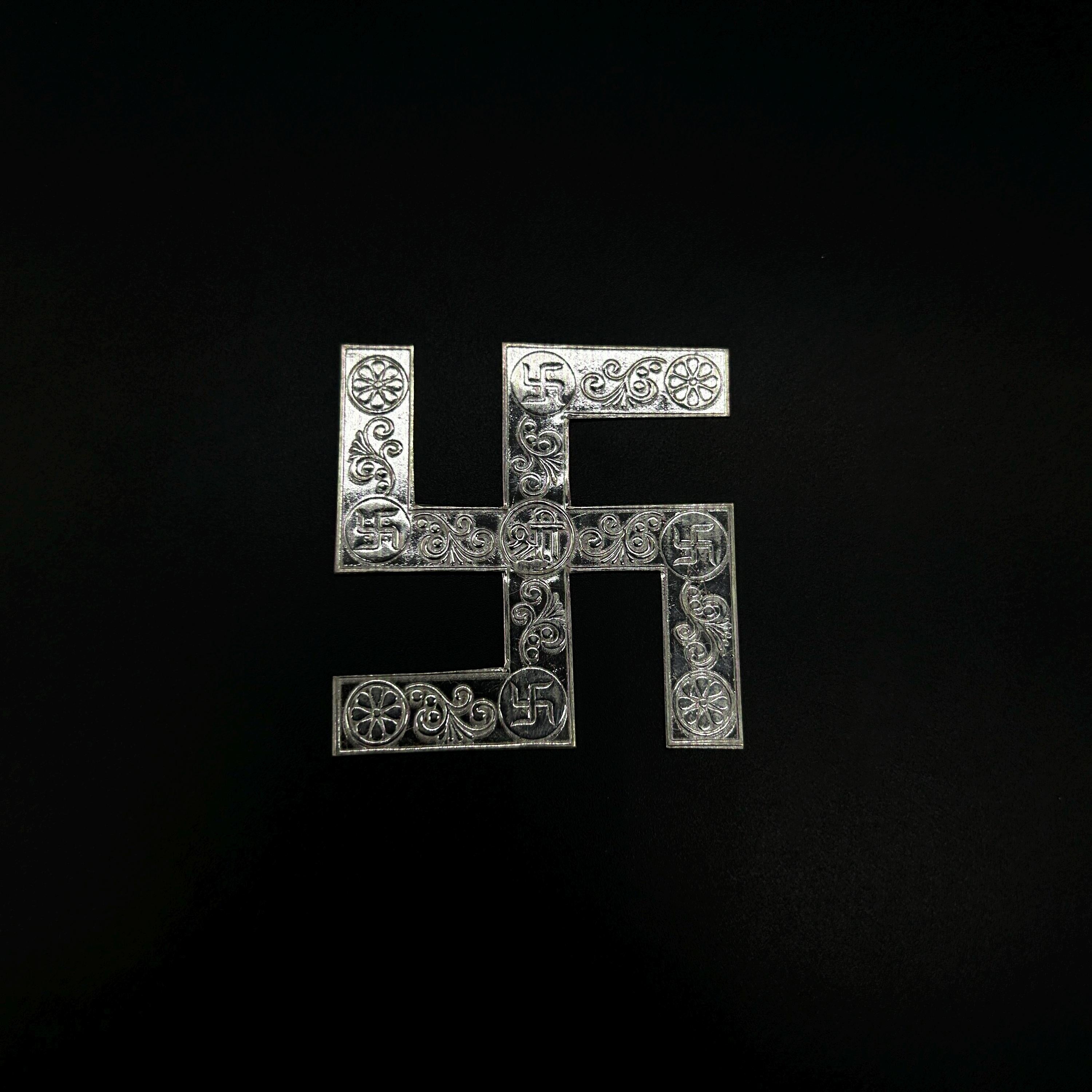 925 Sterling Silver swastik ,Silver Sathiya Pair.