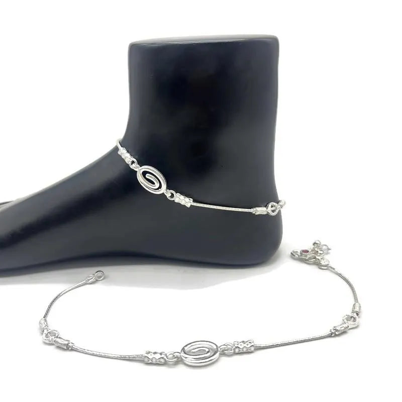 925 Sterling Silver Anklet / Silver Bride Payal / Silver Anklet / Silver Payal / Silver Antique Payal / Designer Anklet