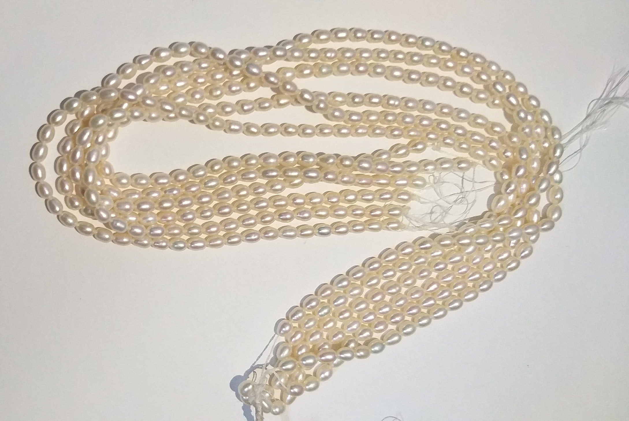 19" White Freshwater Pearl Beads Natural Gemstone Beads, Nugget Beads