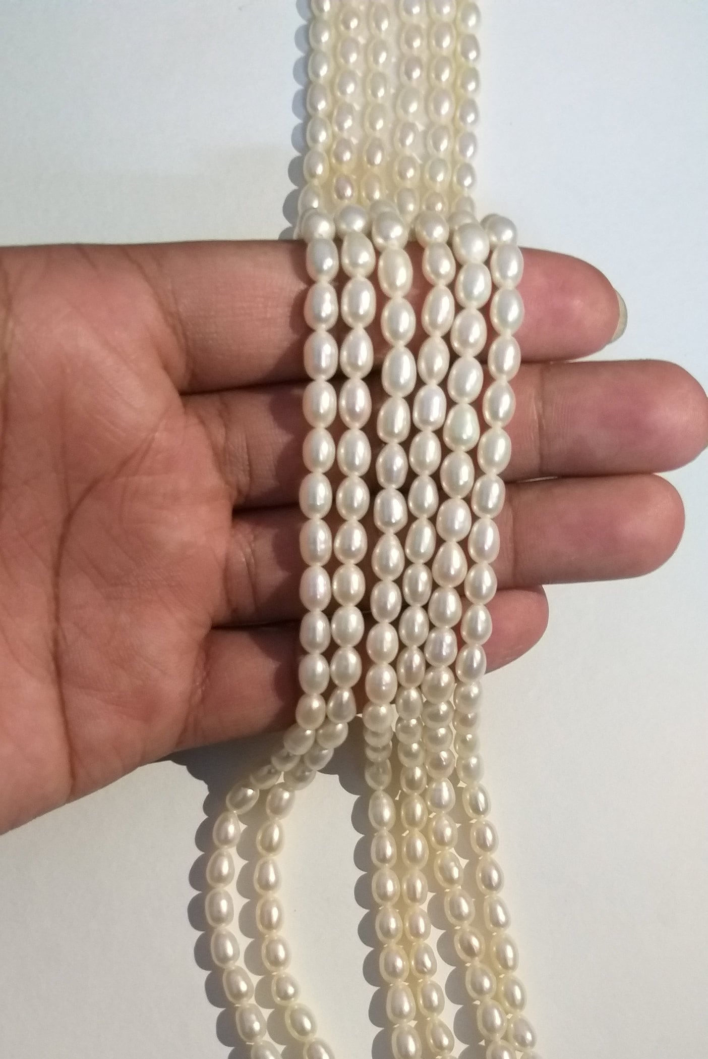 19" White Freshwater Pearl Beads Natural Gemstone Beads, Nugget Beads