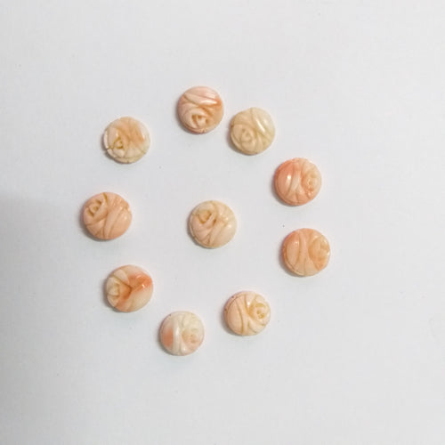 10mm-11mm Coral Carving/ Beautiful Coral / Natural Coral Carving/ Natural Coral / Round Coral / Carving Loose Gemstone
