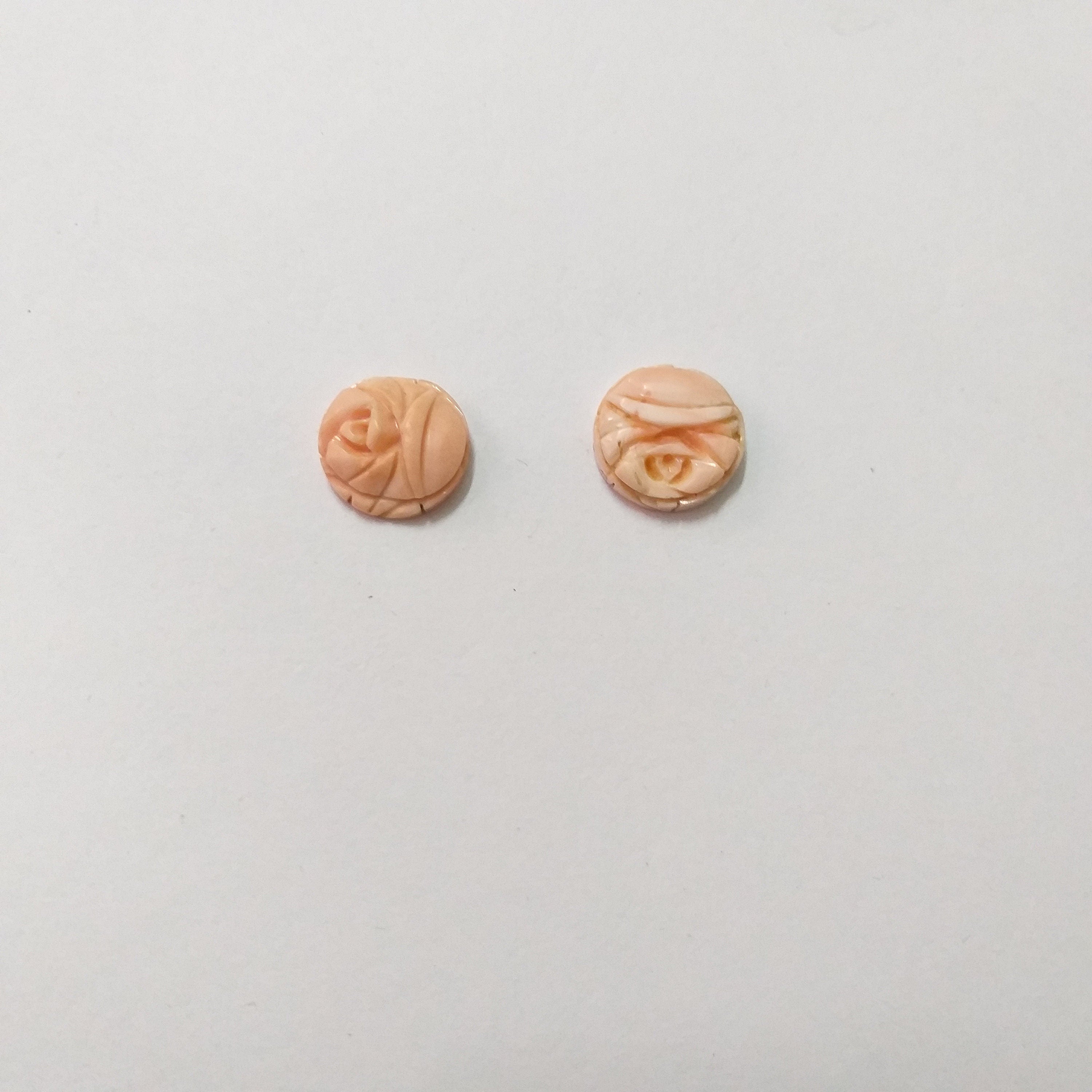 11mm-15mm Coral Carving/ Beautiful Coral / Natural Coral Carving/ Natural Coral / Round Coral / Carving Loose Gemstone