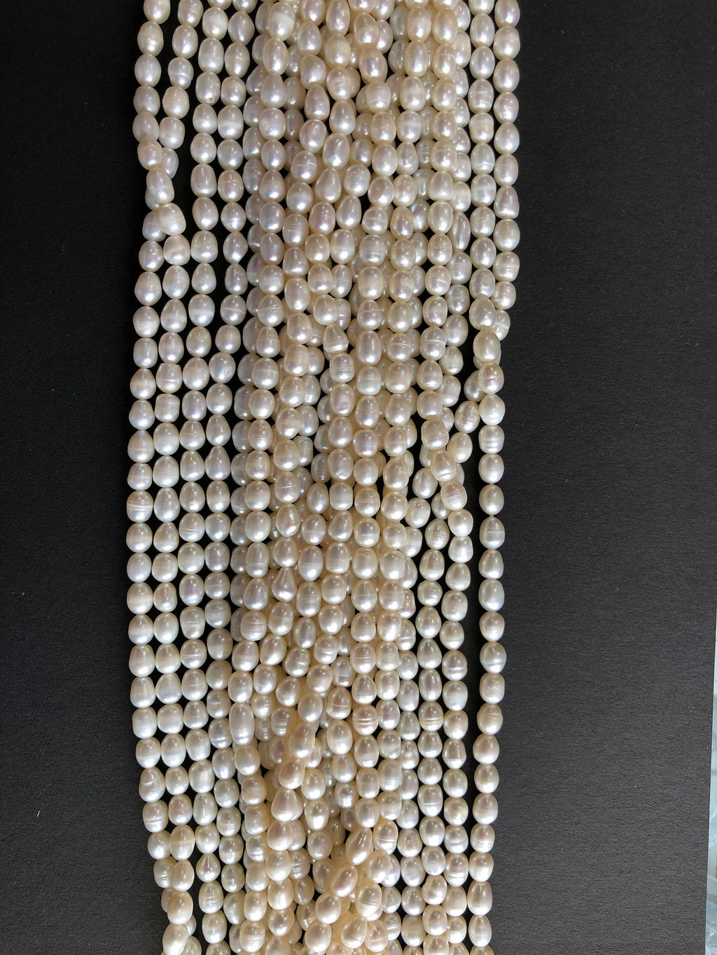 15" White Freshwater Pearl Beads, Natural Gemstone Beads, 6-7 mm beads, Pearls