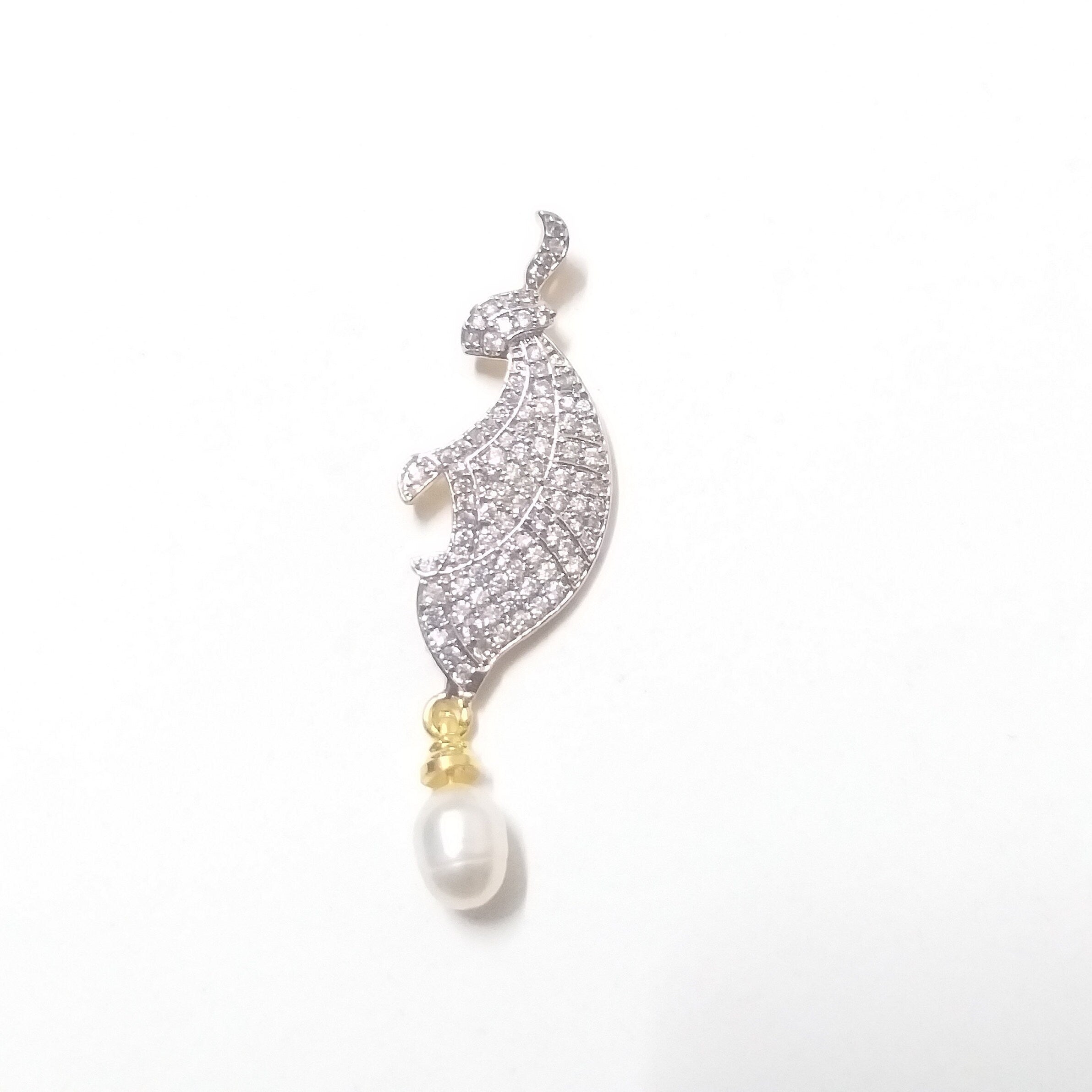 Designer Pendant Set With Earrings/Rabbit Pendant Set/ Pearl Pendant /American Diamond Jewelry/Cubic Zircon Jewelry/Indian Jewelry/ Pendant