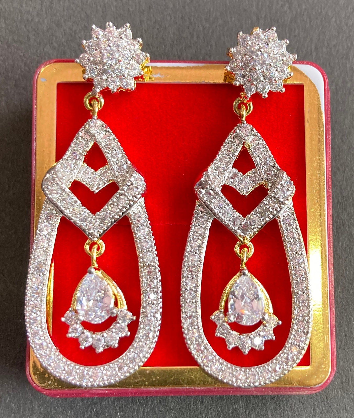 CZ Earrings| Diamond Earrings | Statement Earrings | Indian Jewelry | Zirconia Earring | Earring