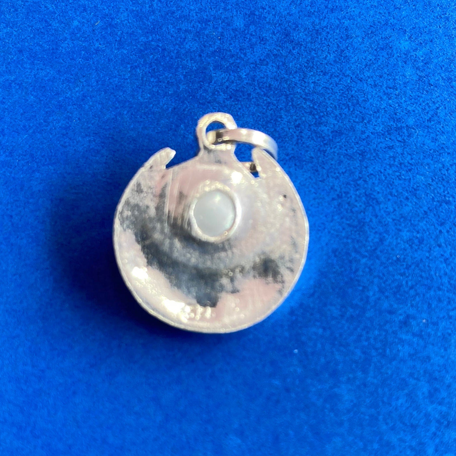 925 Sterling Silver Moon Pearl Pendant For Small Childs, Chand Moti Locket, Evil Eye Protector Locket