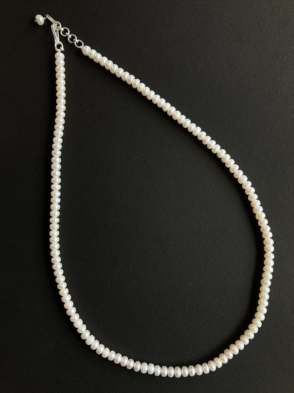 Sterling Silver Pearl Necklace / Pearl Necklace / Beads Necklace / Adjustable Pearl Necklace / Necklace