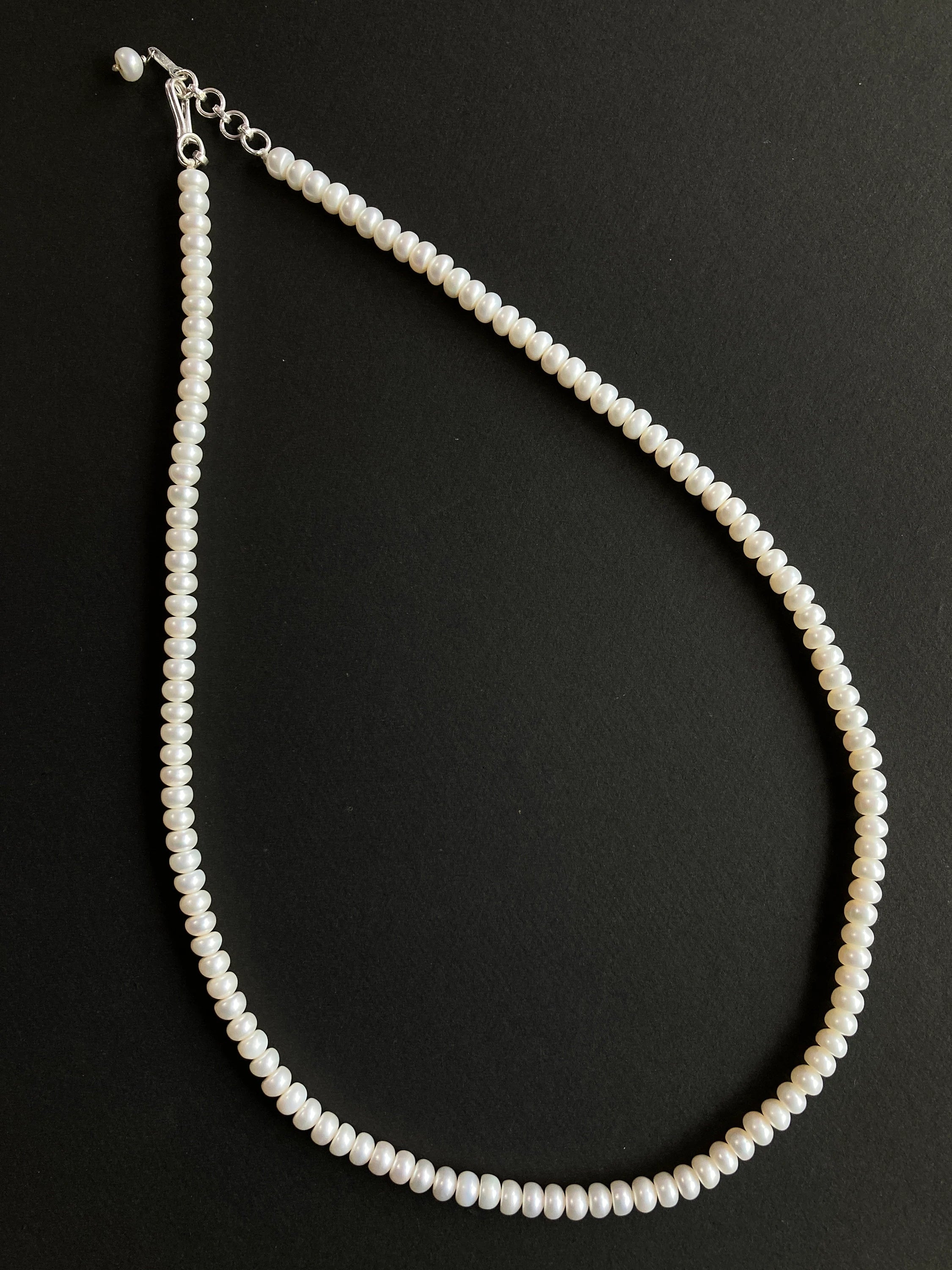 Sterling Silver Pearl Necklace / Pearl Necklace / Beads Necklace / Adjustable Pearl Necklace / Necklace