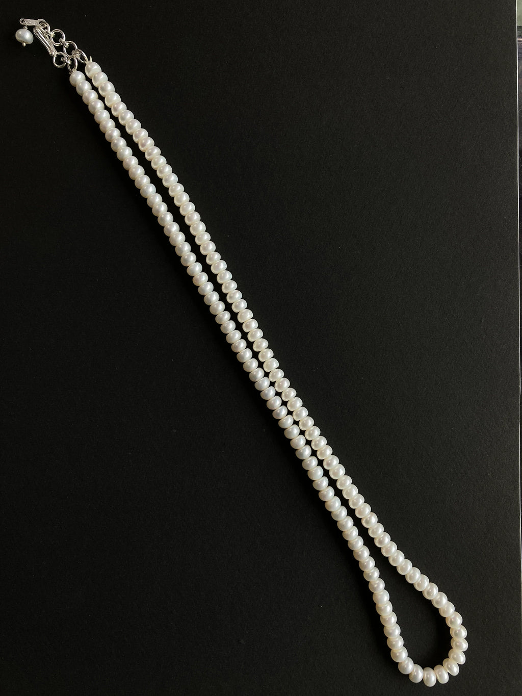 Sterling Silver Pearl Necklace / Pearl Necklace / Beads Necklace / Adjustable Pearl Necklace / Necklace