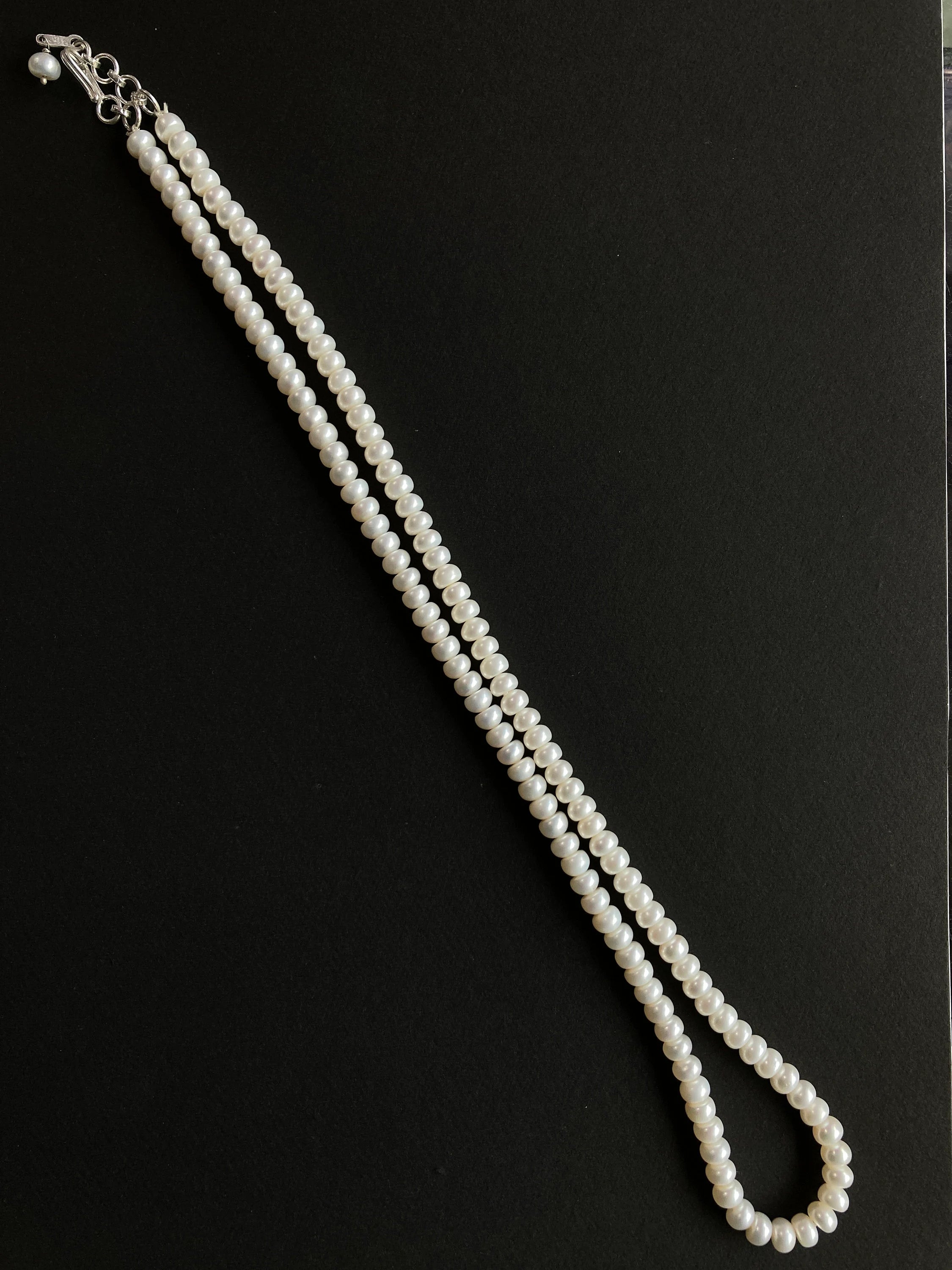 Sterling Silver Pearl Necklace / Pearl Necklace / Beads Necklace / Adjustable Pearl Necklace / Necklace