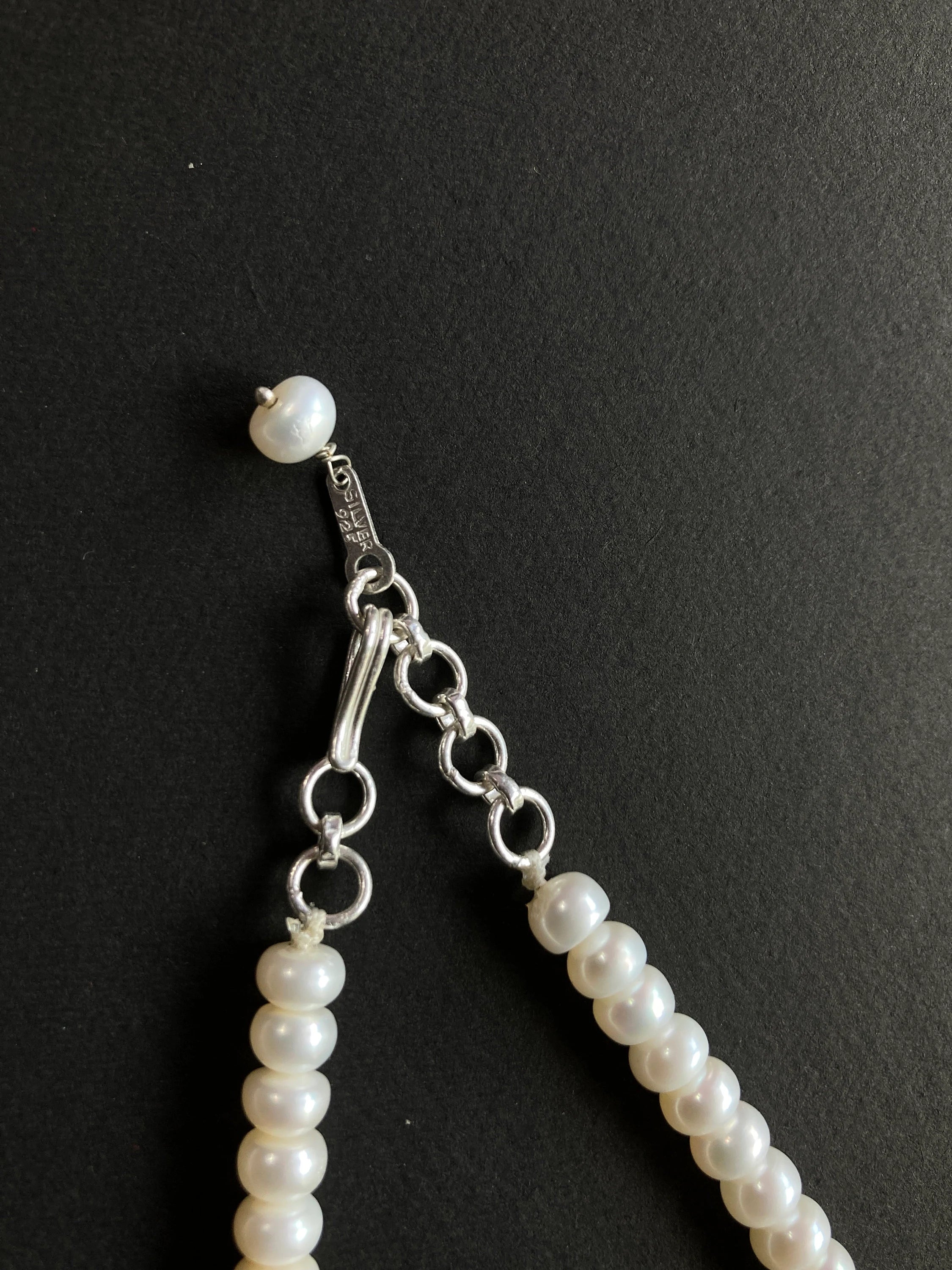 Sterling Silver Pearl Necklace / Pearl Necklace / Beads Necklace / Adjustable Pearl Necklace / Necklace