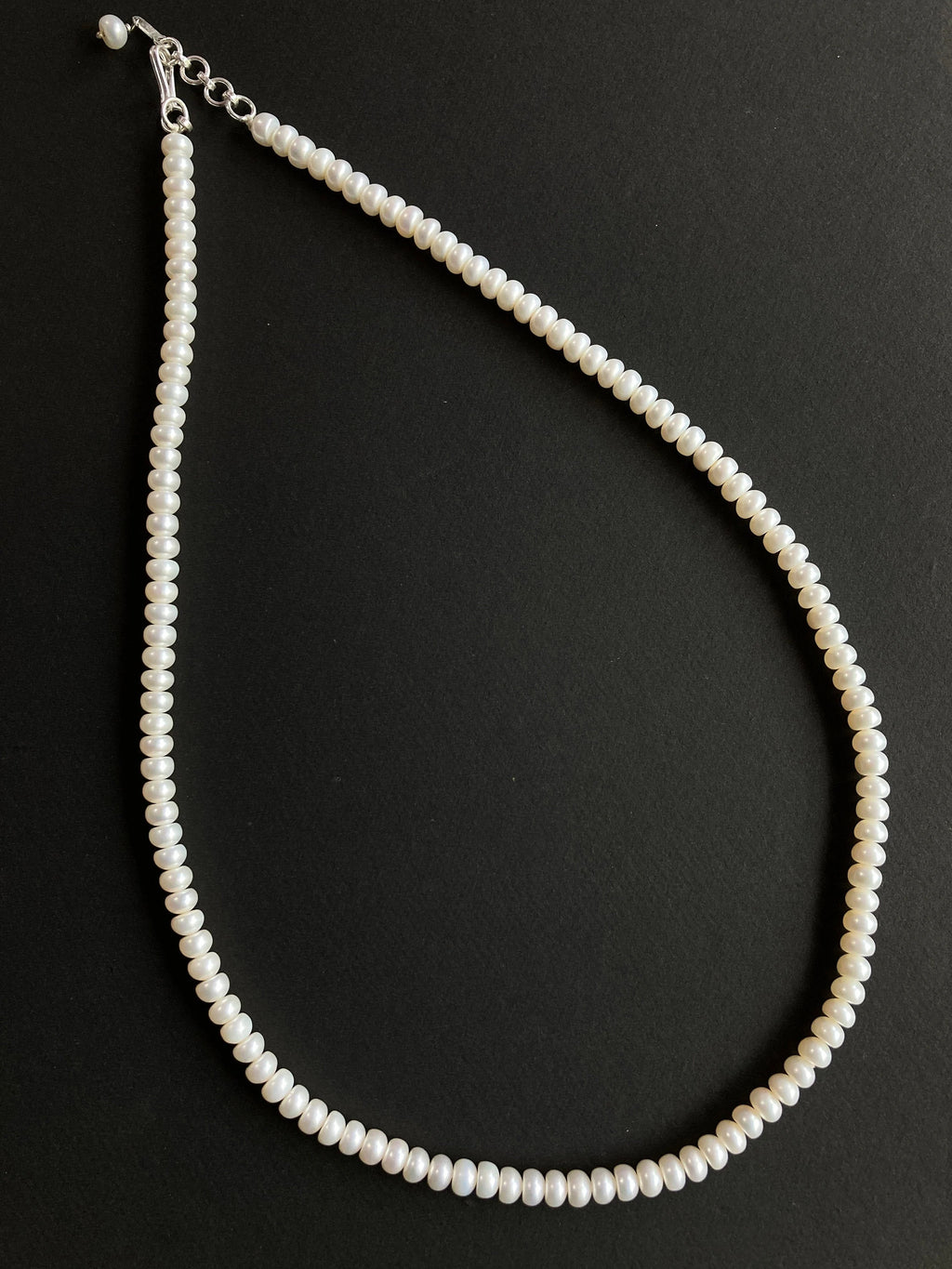 Sterling Silver Pearl Necklace / Pearl Necklace / Beads Necklace / Adjustable Pearl Necklace / Necklace