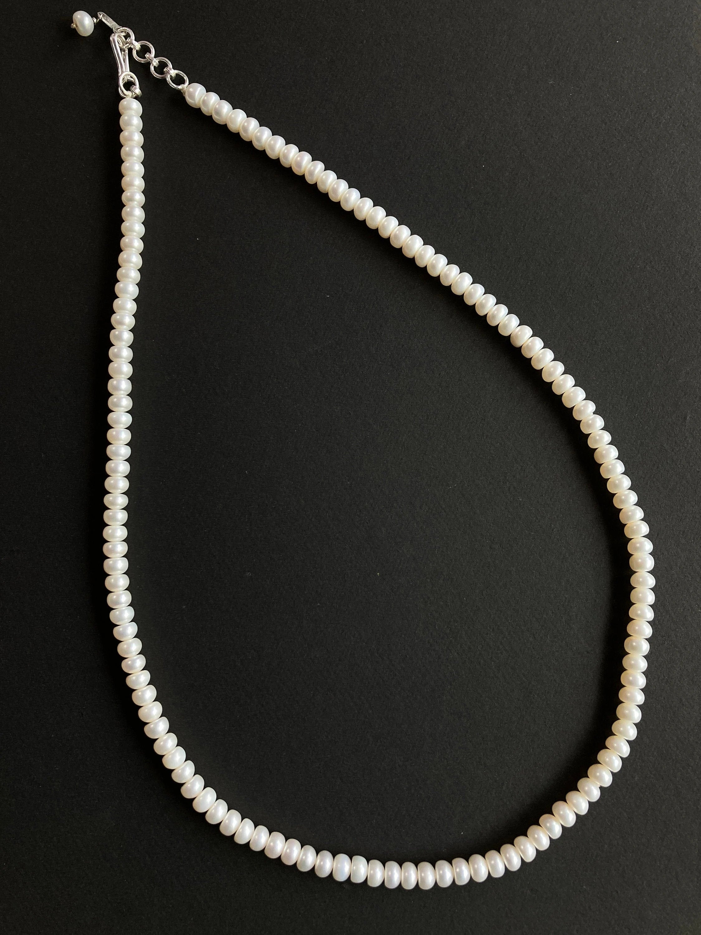 Sterling Silver Pearl Necklace / Pearl Necklace / Beads Necklace / Adjustable Pearl Necklace / Necklace
