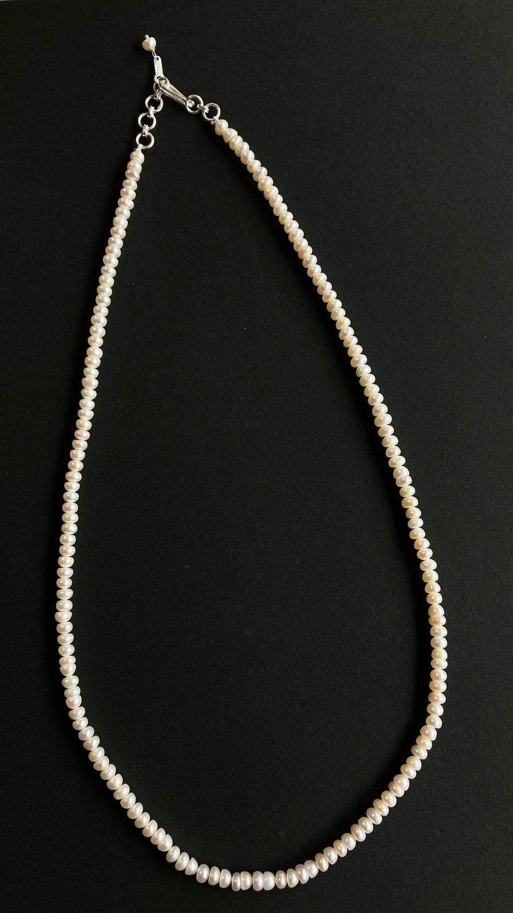 Sterling Silver Pearl Necklace / Pearl Necklace / Beads Necklace / Adjustable Pearl Necklace / Necklace