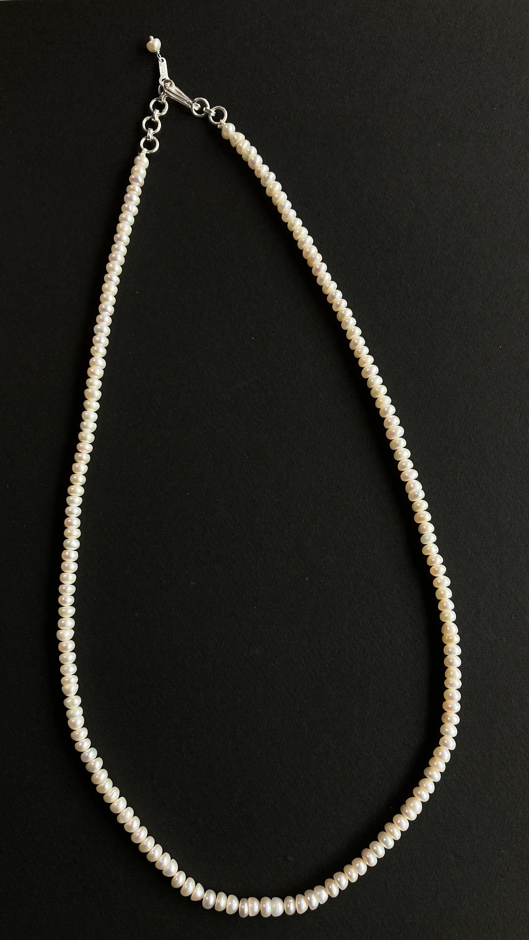 Sterling Silver Pearl Necklace / Pearl Necklace / Beads Necklace / Adjustable Pearl Necklace / Necklace