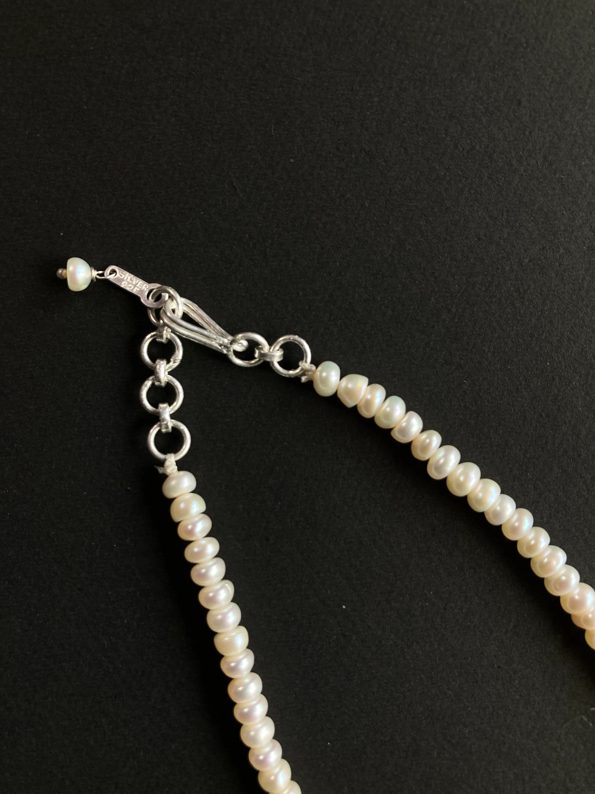 Sterling Silver Pearl Necklace / Pearl Necklace / Beads Necklace / Adjustable Pearl Necklace / Necklace