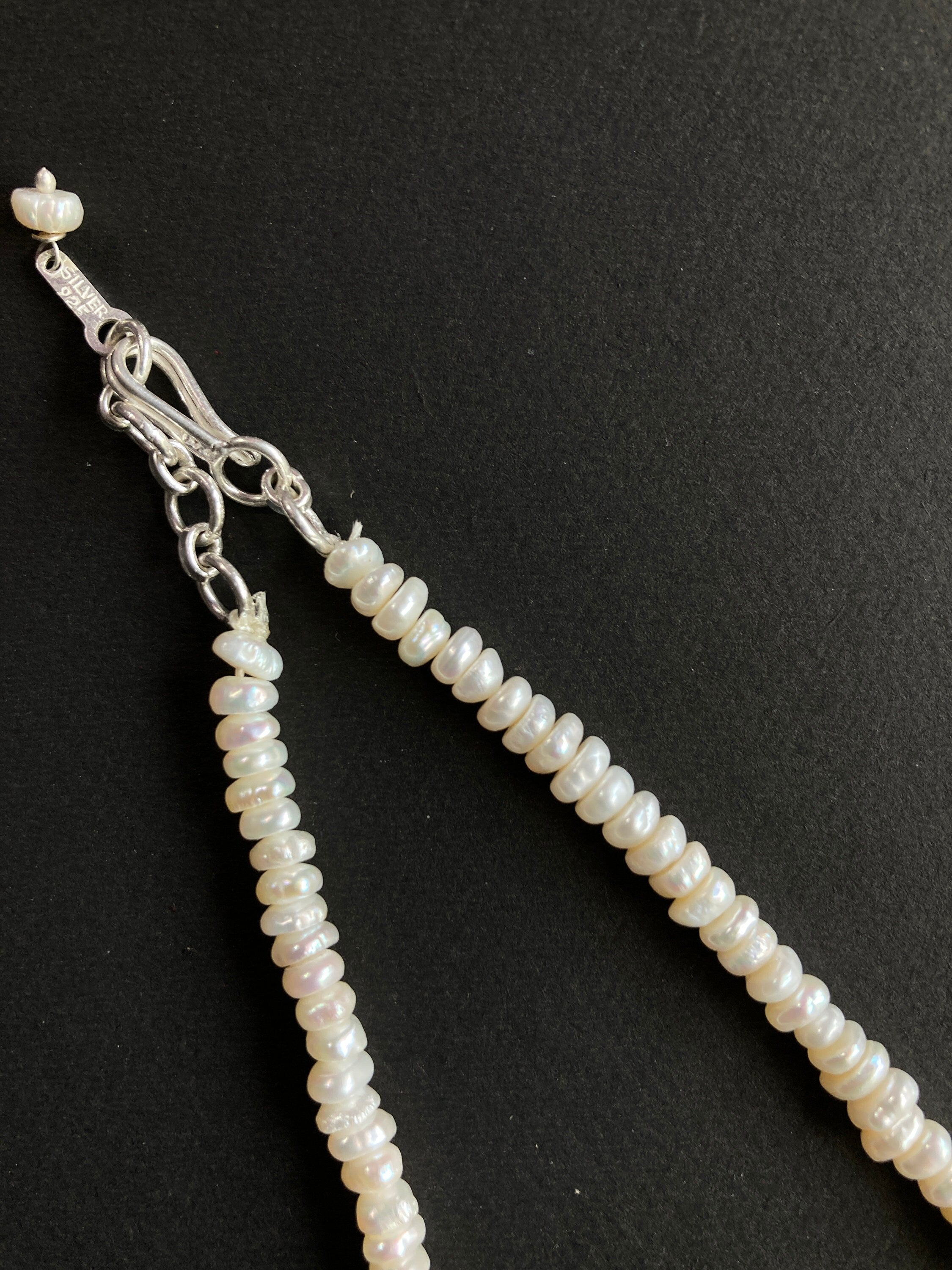 Sterling Silver Pearl Necklace / Pearl Necklace / Beads Necklace / Adjustable Pearl Necklace / Necklace