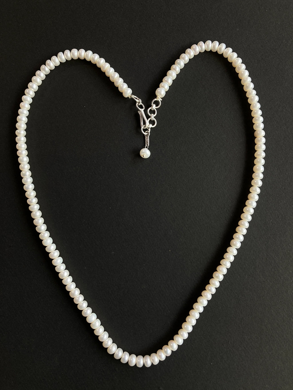Sterling Silver Pearl Necklace / Pearl Necklace / Beads Necklace / Adjustable Pearl Necklace / Necklace