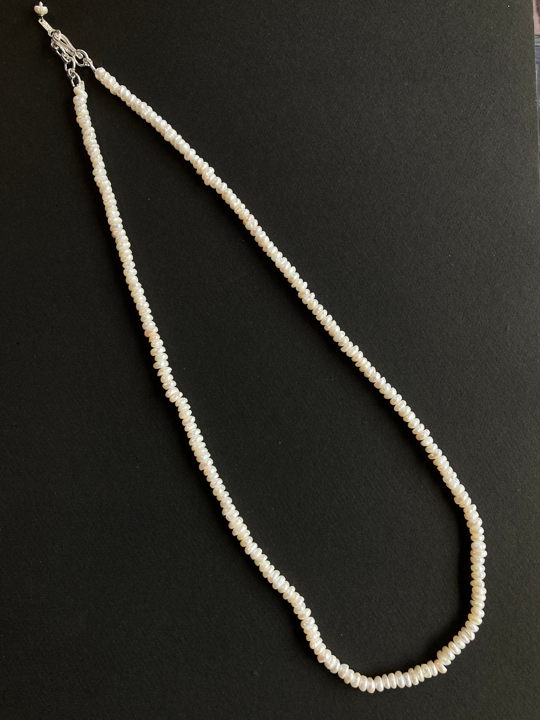 Sterling Silver Pearl Necklace / Pearl Necklace / Beads Necklace / Adjustable Pearl Necklace / Necklace