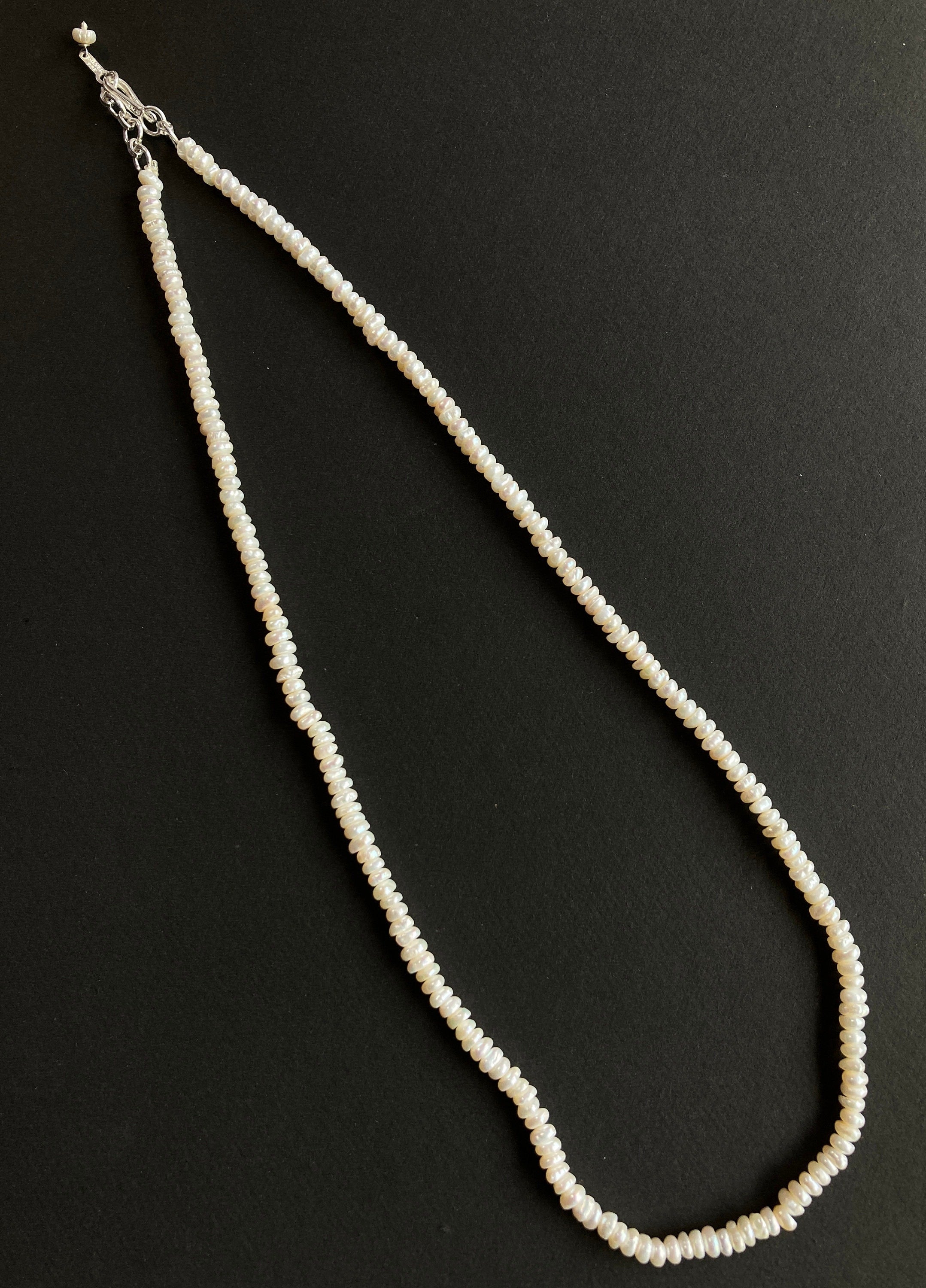 Sterling Silver Pearl Necklace / Pearl Necklace / Beads Necklace / Adjustable Pearl Necklace / Necklace