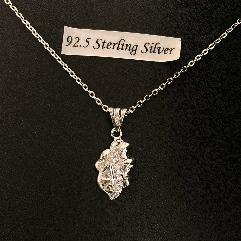 Sterling Silver Necklace, I Love You Pendant, Silver Chain , Gift for Her