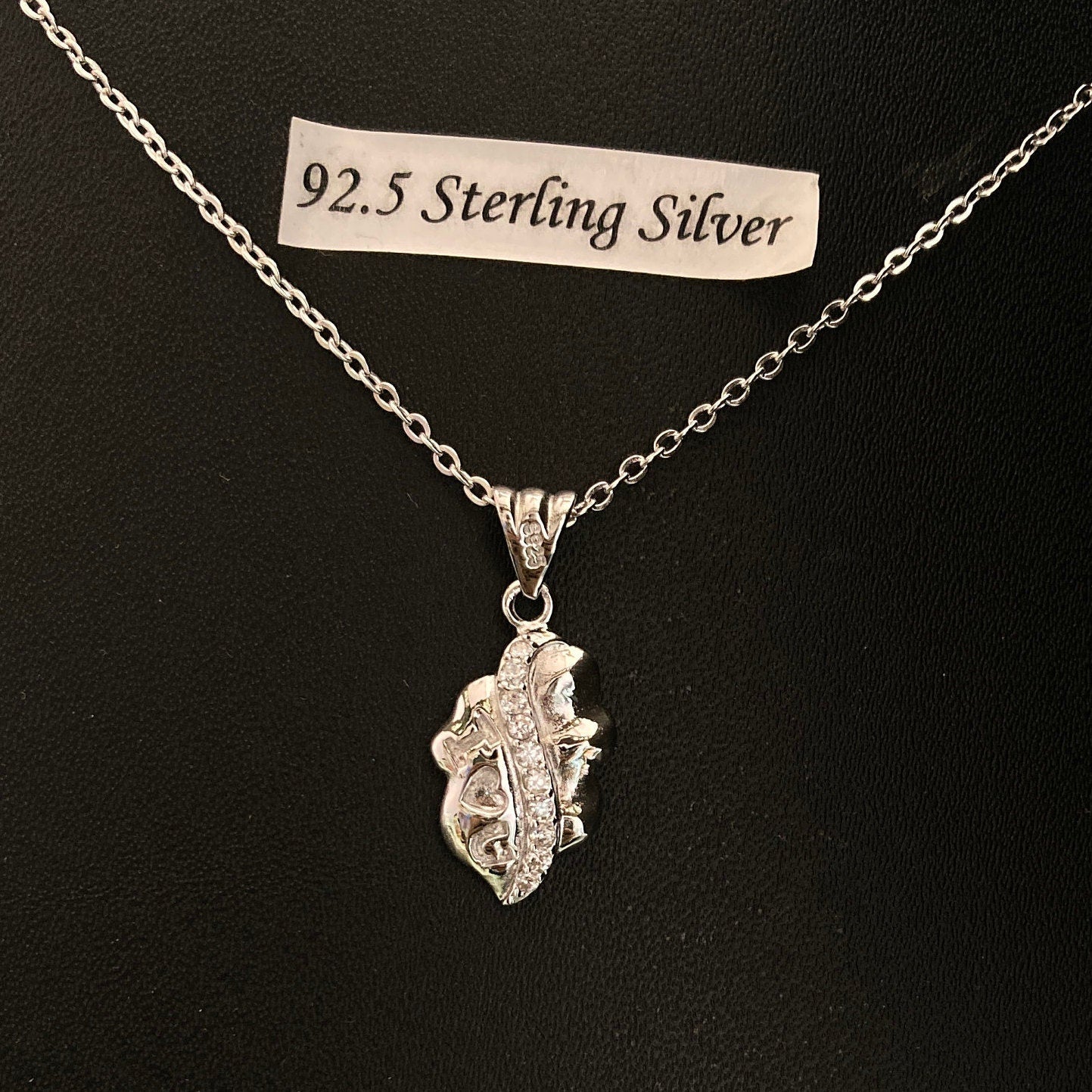 Sterling Silver Necklace, I Love You Pendant, Silver Chain , Gift for Her