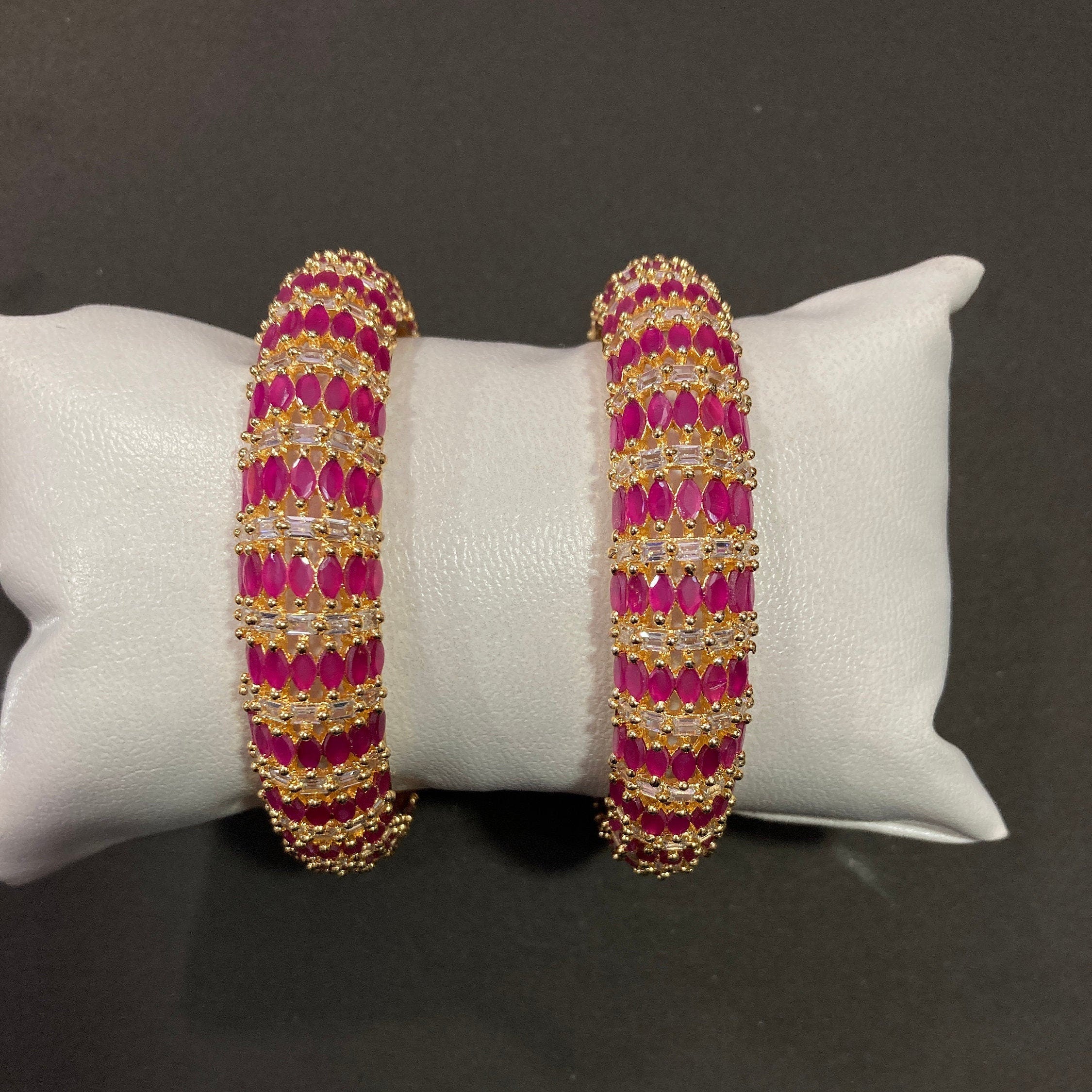 CZ Bangles/Indian Bangles /Delicate Bangles/Diamond Bangles/Cubic Zirconia Bracelets/Indian wedding jewelry/ Cz Kada Bnagle