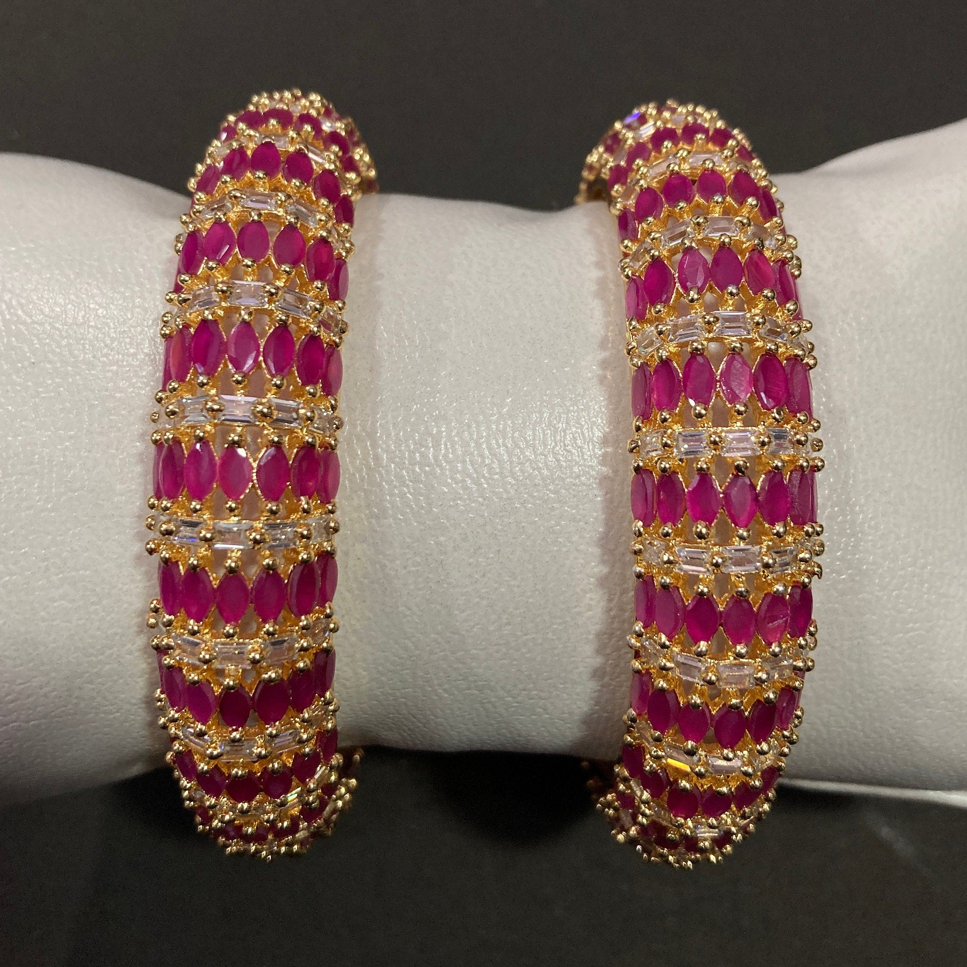 CZ Bangles/Indian Bangles /Delicate Bangles/Diamond Bangles/Cubic Zirconia Bracelets/Indian wedding jewelry/ Cz Kada Bnagle