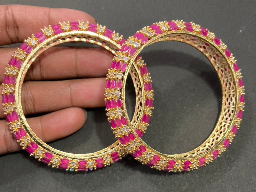 CZ Bangles/Indian Bangles /Delicate Bangles/Diamond Bangles/Cubic Zirconia Bracelets/Indian wedding jewelry/ Cz Kada Bnagle