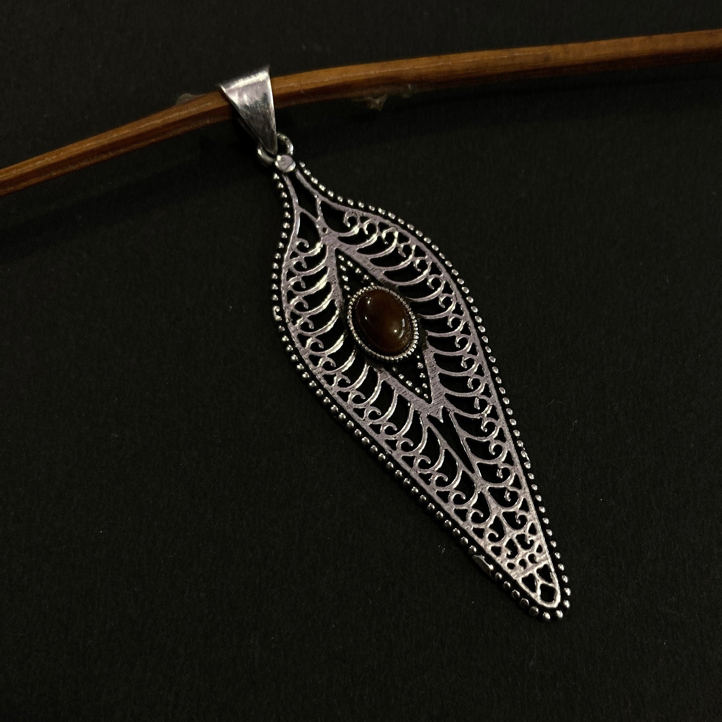 Natural Tiger Eye Silver Pendant - 925 Sterling Silver Pendant - Designer Smooth Gemstone Pendant - Handcrafted Jewelry - Gift For Her