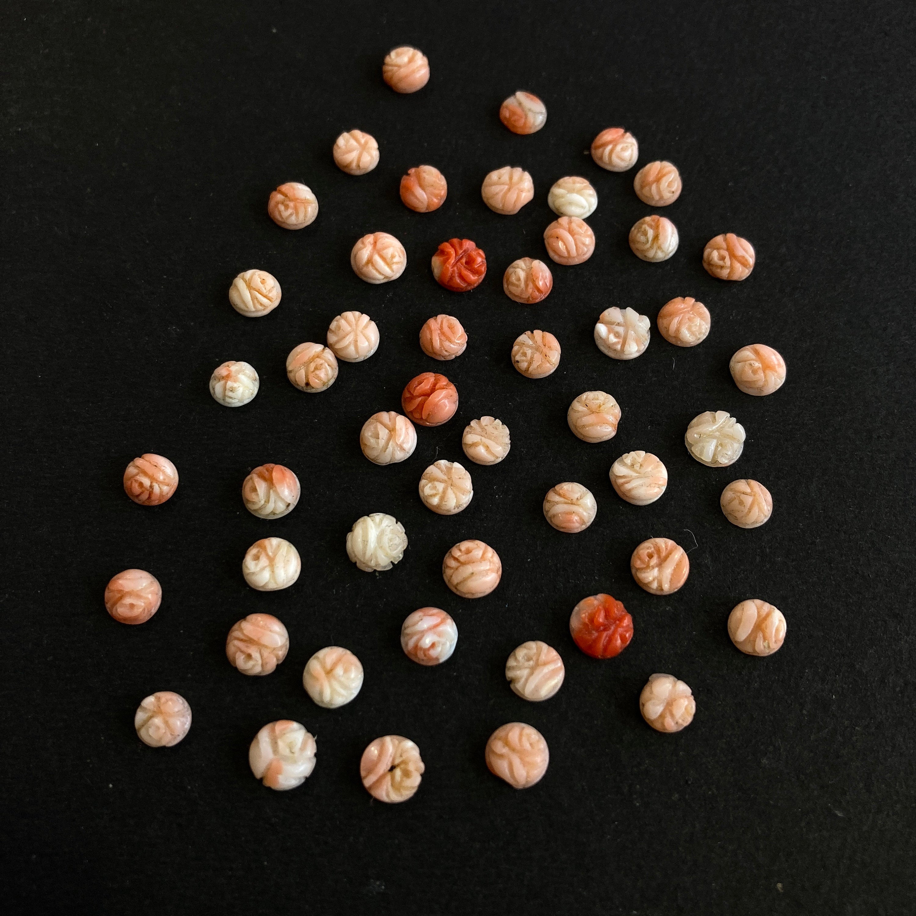 5mm-6mm Beautiful Natural Coral Carving !!!! Natural Round Coral Flower Carving Loose Gemstone