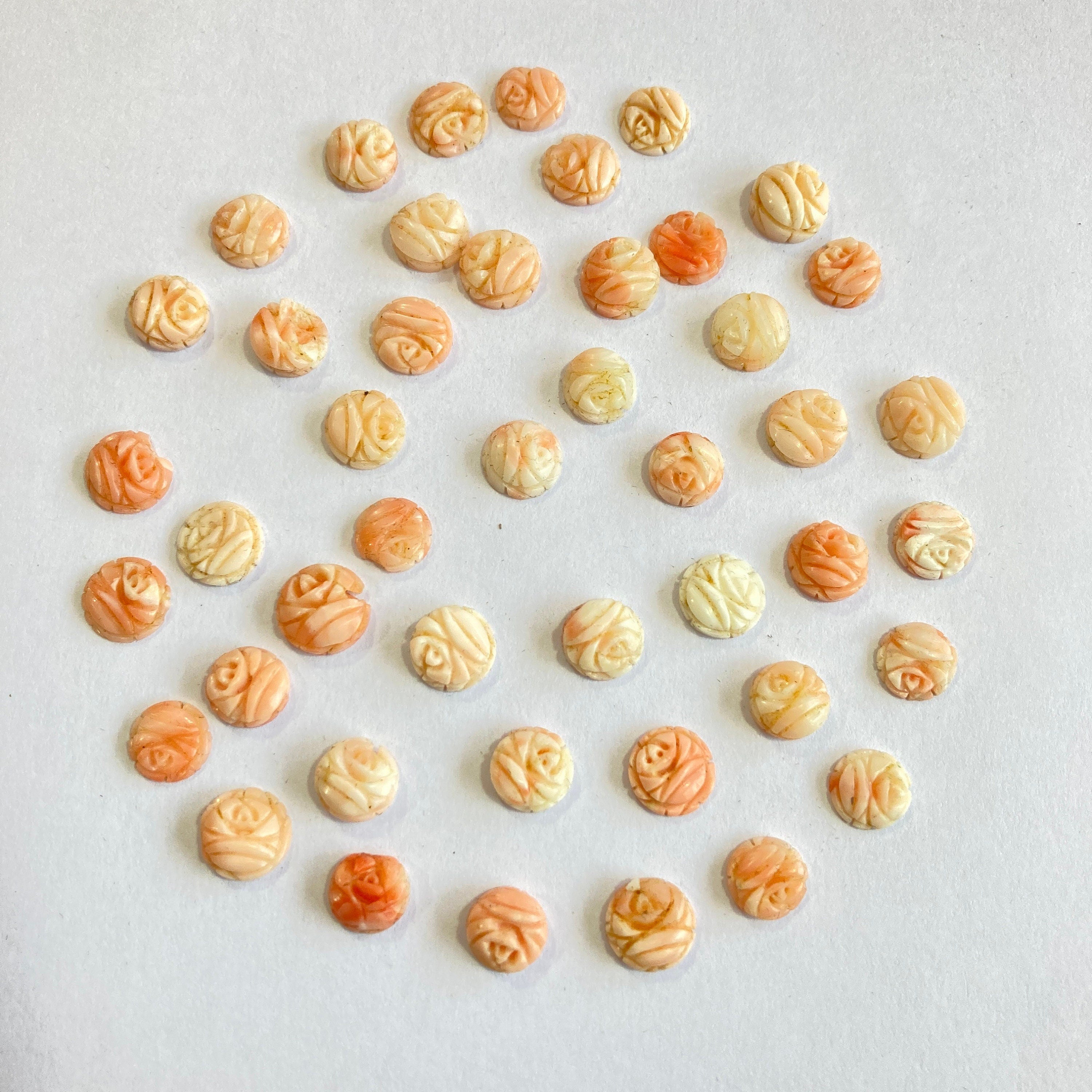 8mm-9mm Coral Carving/ Beautiful Coral / Natural Coral Carving/ Natural Coral / Round Coral / Carving Loose Gemstone