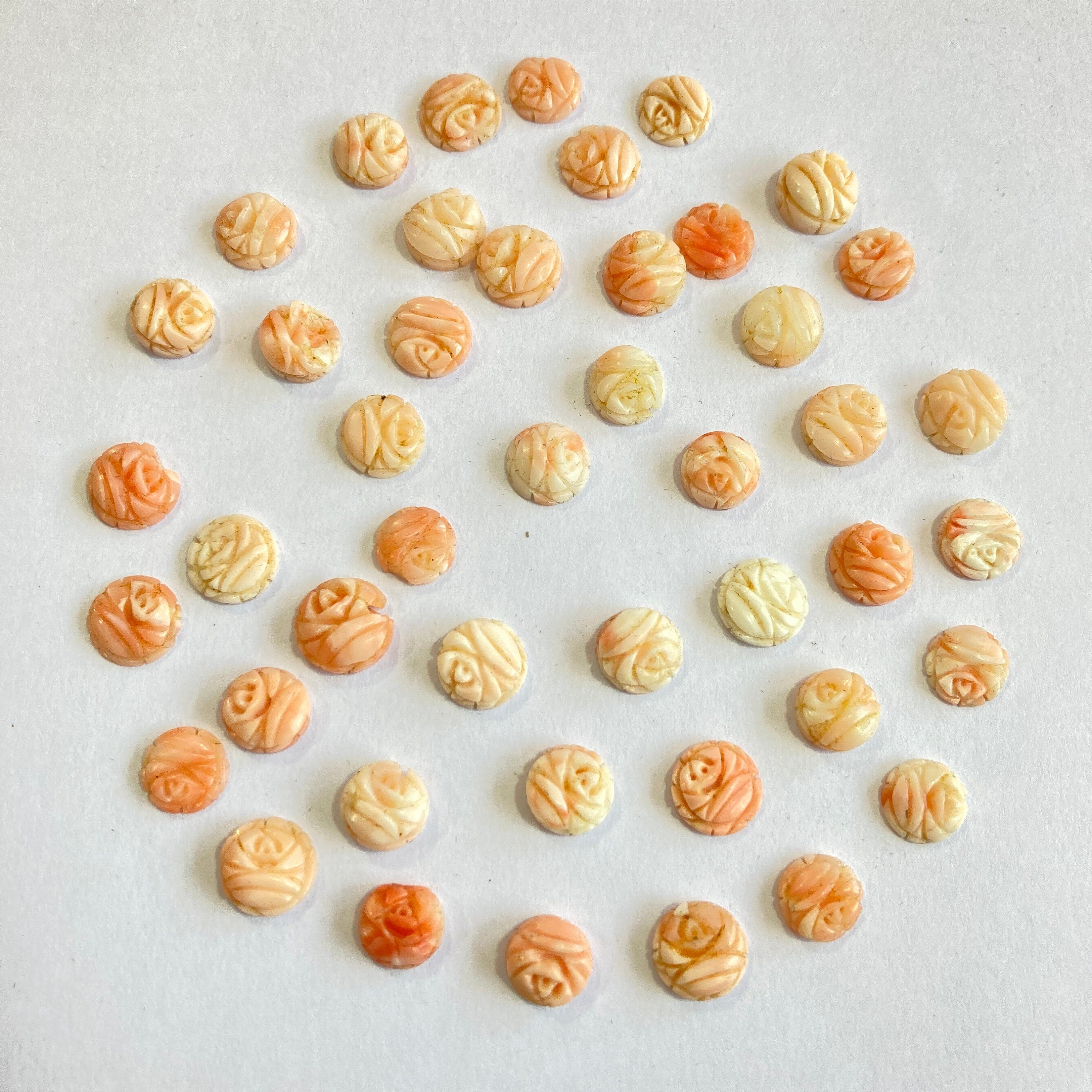 8mm-9mm Coral Carving/ Beautiful Coral / Natural Coral Carving/ Natural Coral / Round Coral / Carving Loose Gemstone