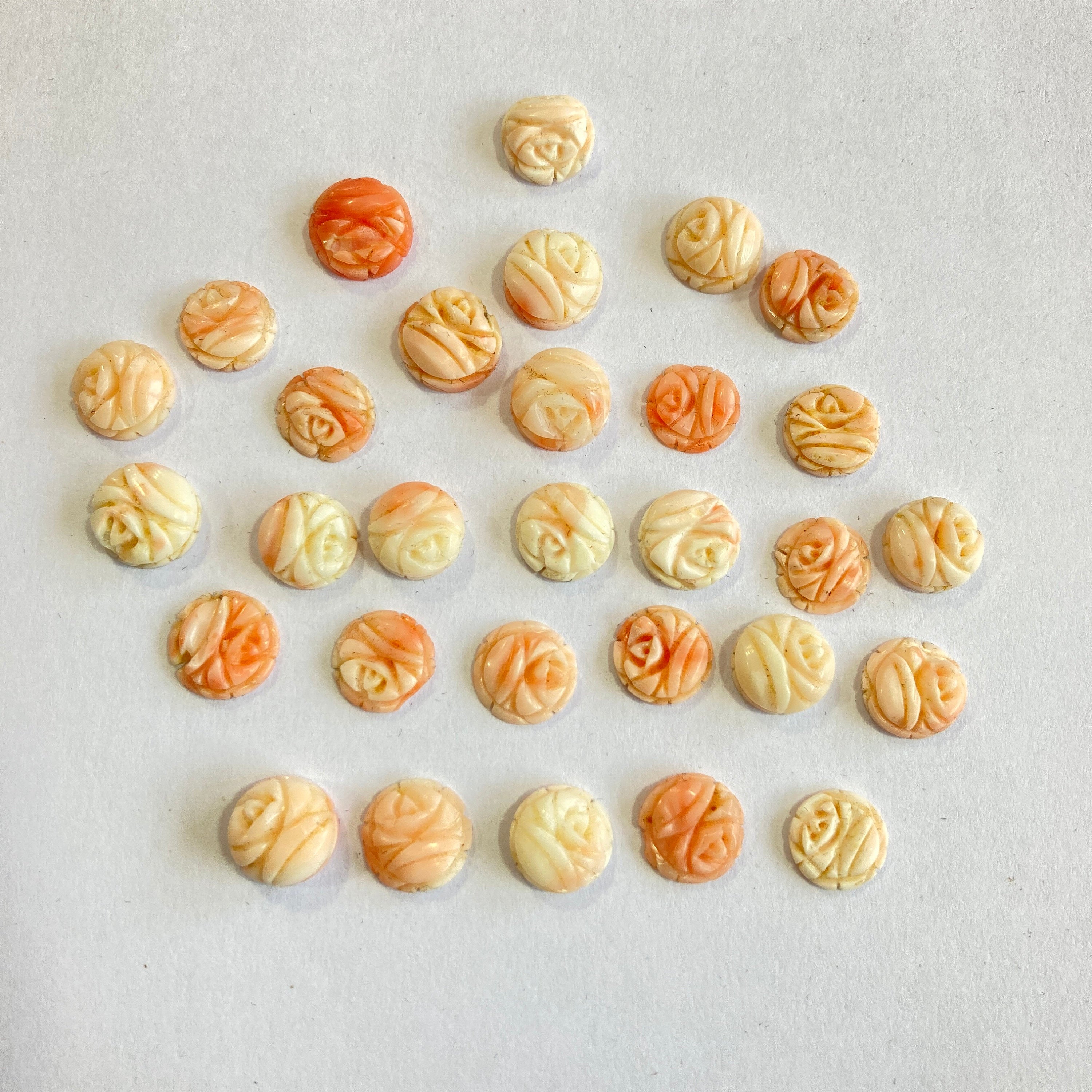 9mm-10mm Coral Carving/ Beautiful Coral / Natural Coral Carving/ Natural Coral / Round Coral / Carving Loose Gemstone