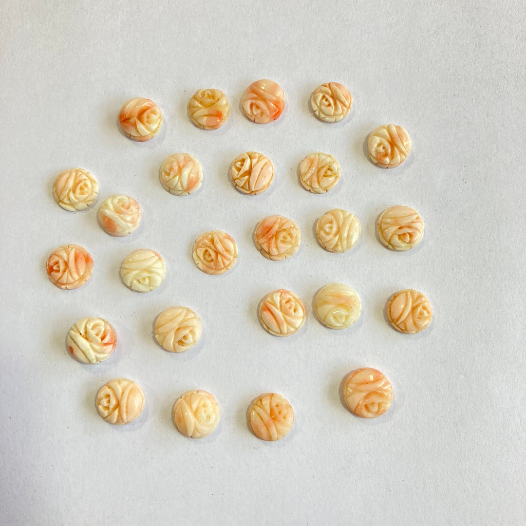 10mm-11mm Coral Carving/ Beautiful Coral / Natural Coral Carving/ Natural Coral / Round Coral / Carving Loose Gemstone