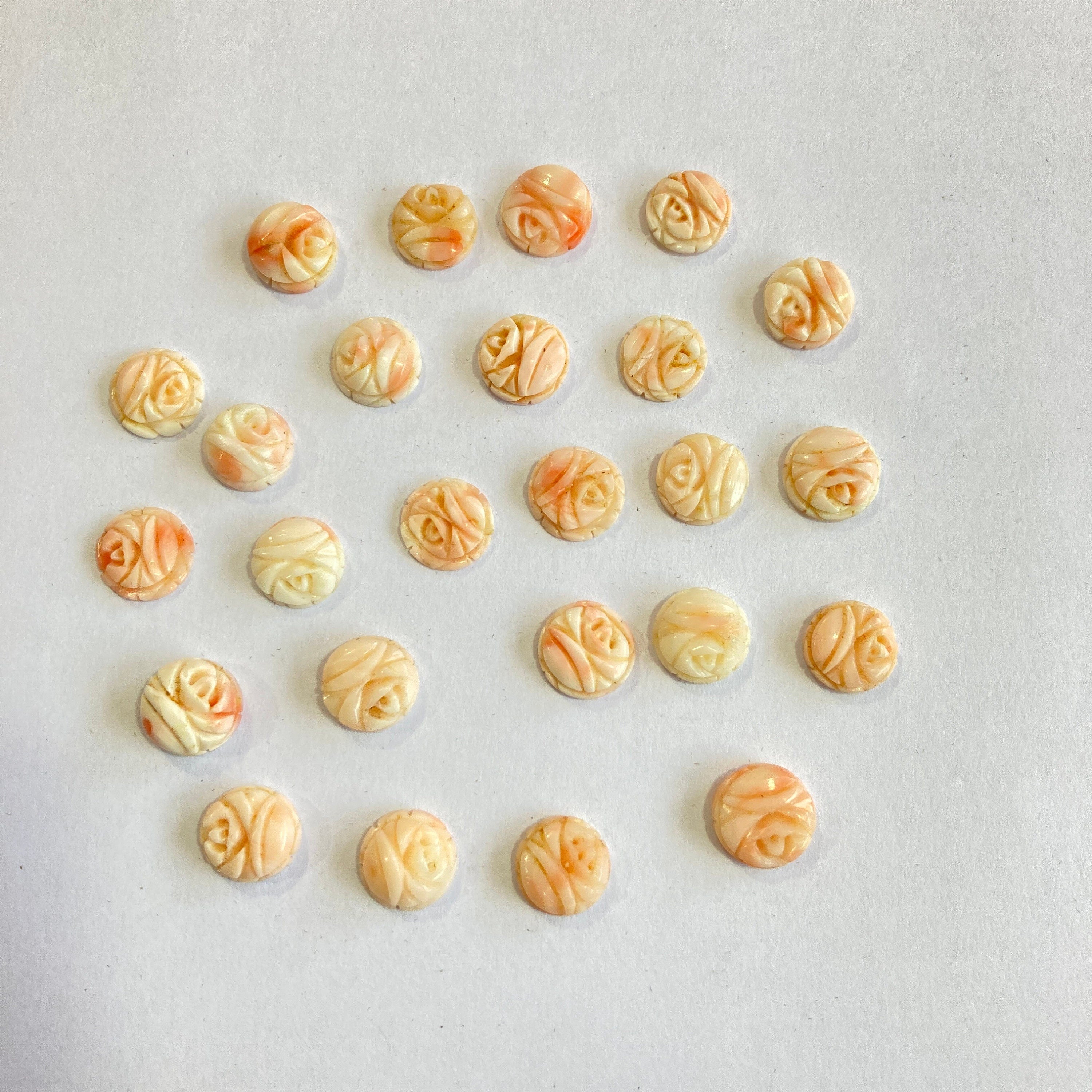 10mm-11mm Coral Carving/ Beautiful Coral / Natural Coral Carving/ Natural Coral / Round Coral / Carving Loose Gemstone