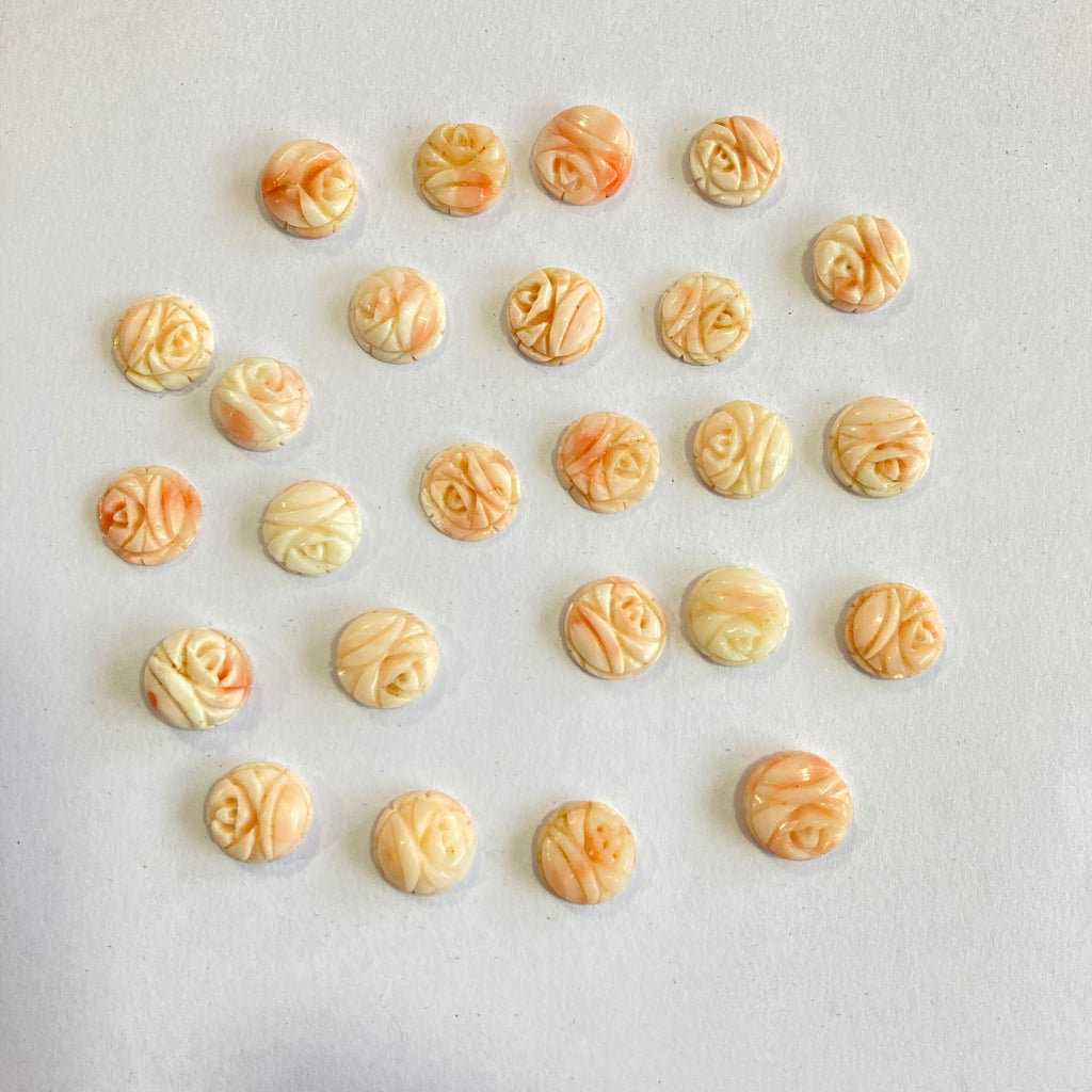 10mm-11mm Coral Carving/ Beautiful Coral / Natural Coral Carving/ Natural Coral / Round Coral / Carving Loose Gemstone