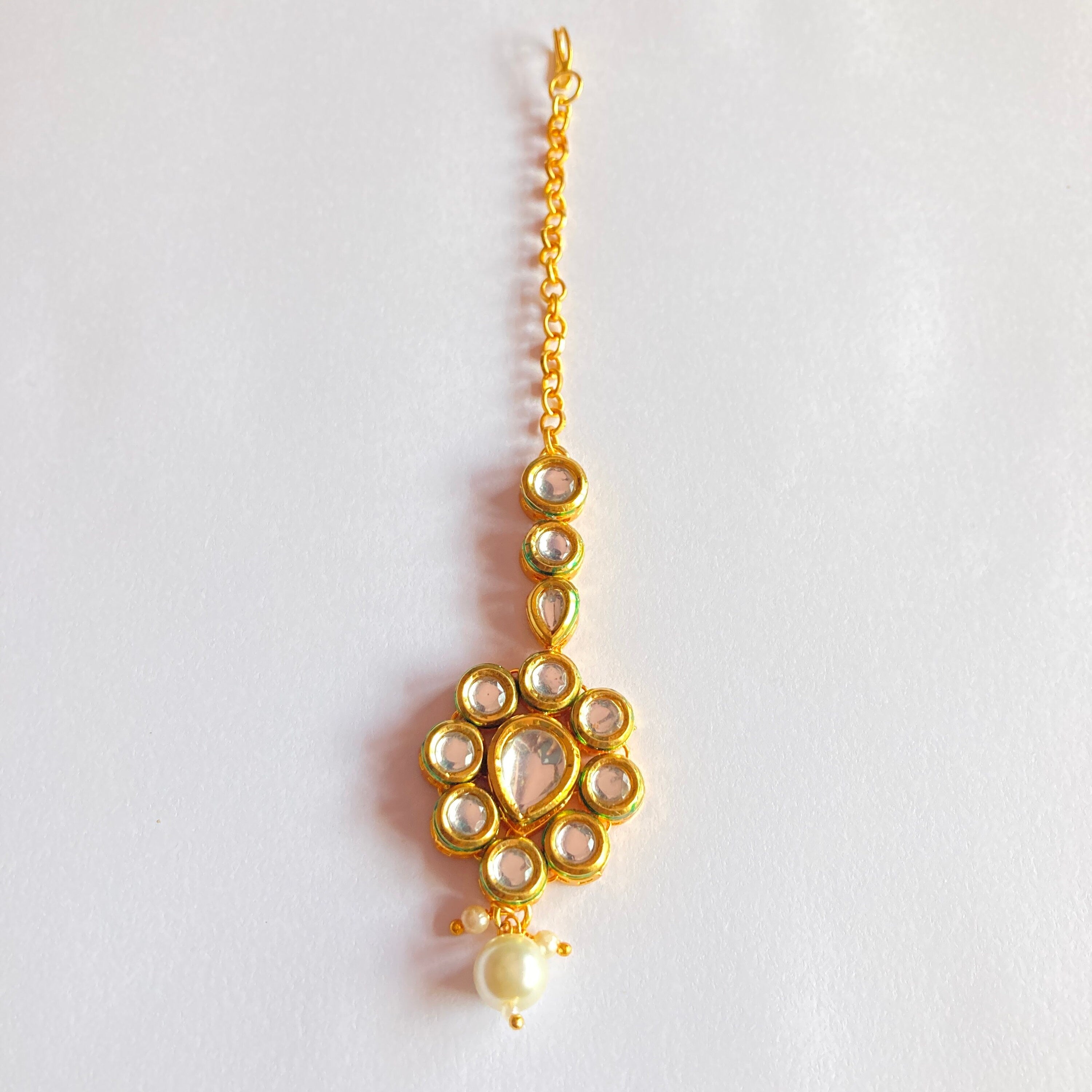 Kundan Mang Tikka /Classic Design Mang Tikka /Indian Traditional Rajasthani Tikka / Rajasthani Tikka/ Kudan Mena Mang Tikka /Indian jewelry