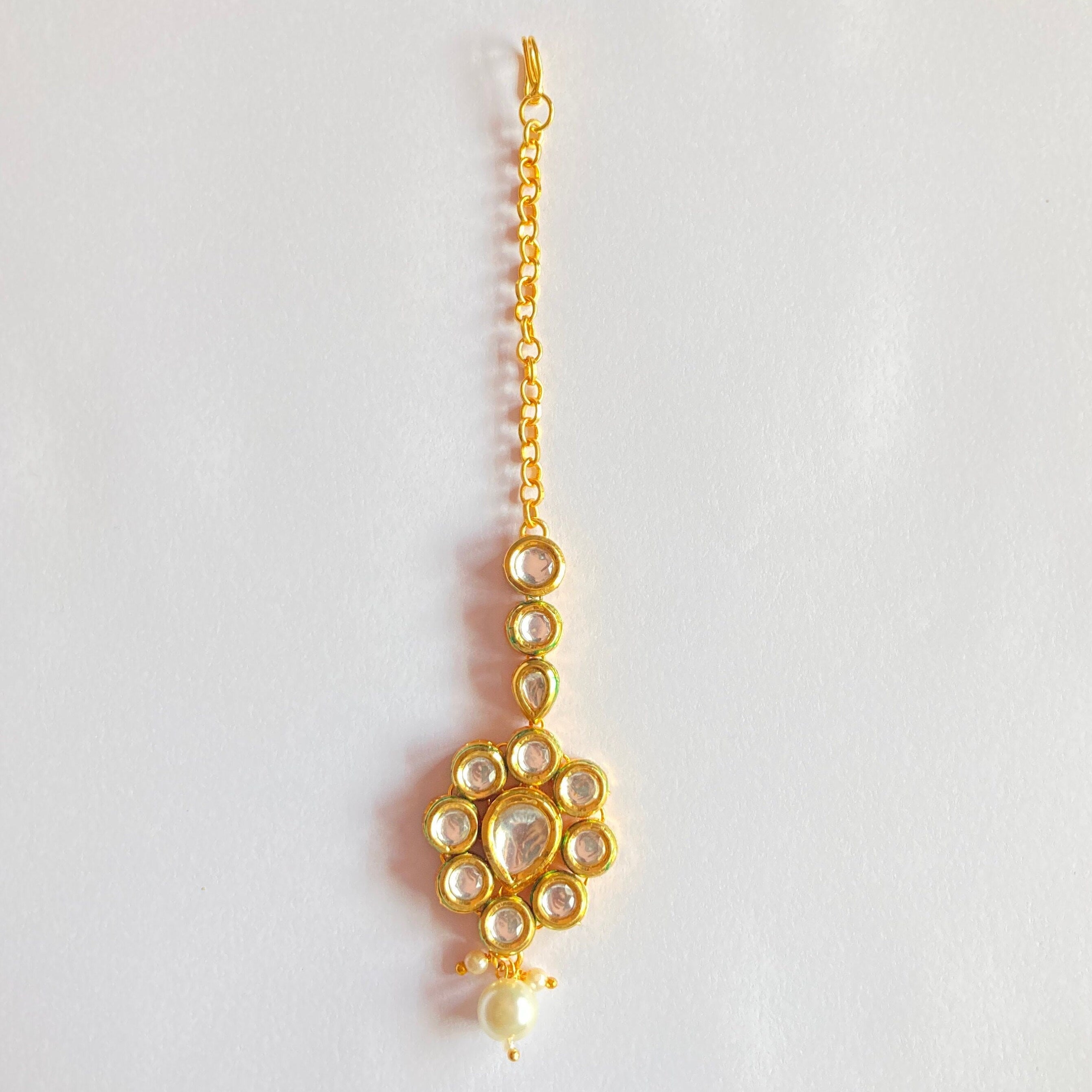 Kundan Mang Tikka /Classic Design Mang Tikka /Indian Traditional Rajasthani Tikka / Rajasthani Tikka/ Kudan Mena Mang Tikka /Indian jewelry