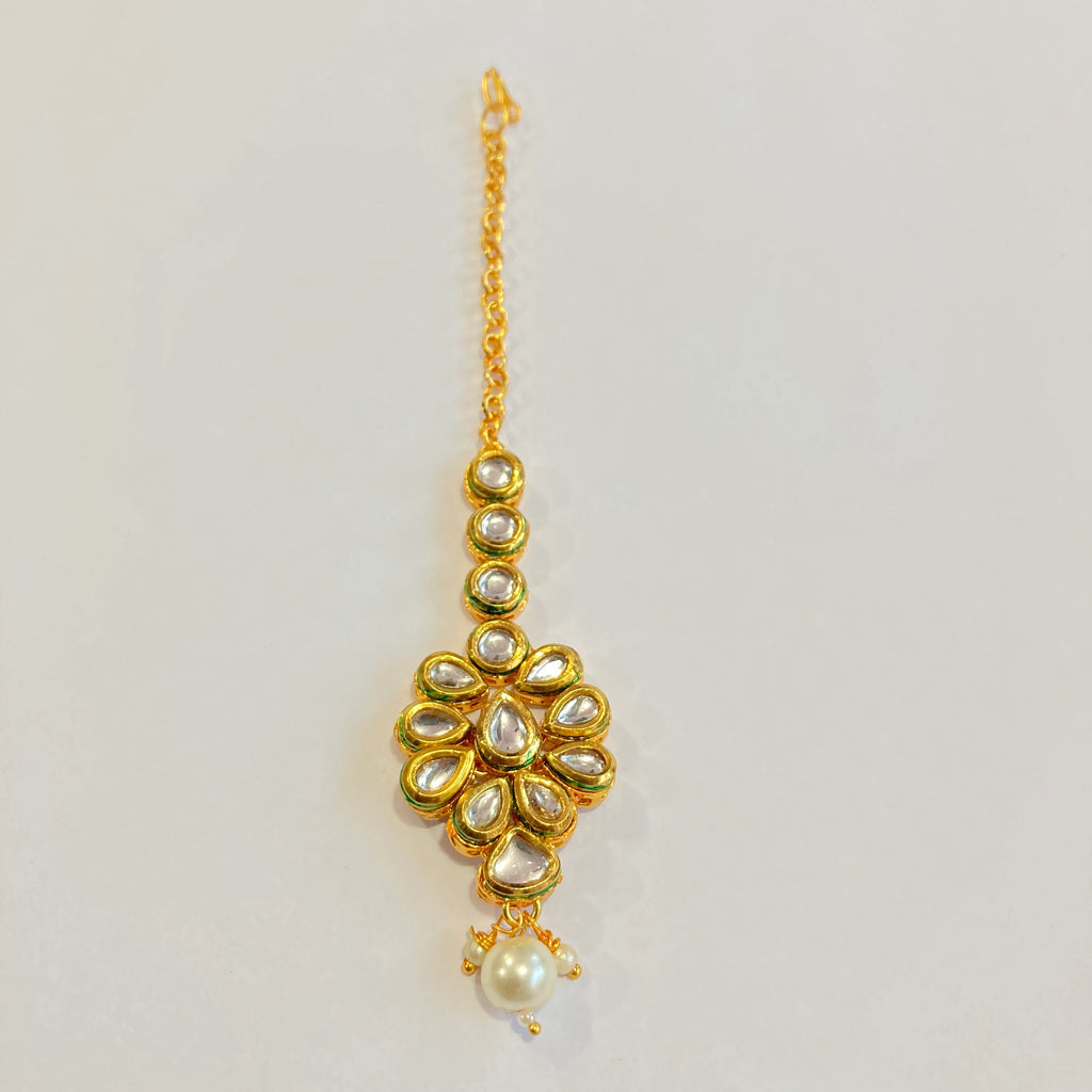 Kundan Mang Tikka /Classic Design Mang Tikka /Indian Traditional Rajasthani Tikka / Rajasthani Tikka/ Kudan Mena Mang Tikka /Indian jewelry