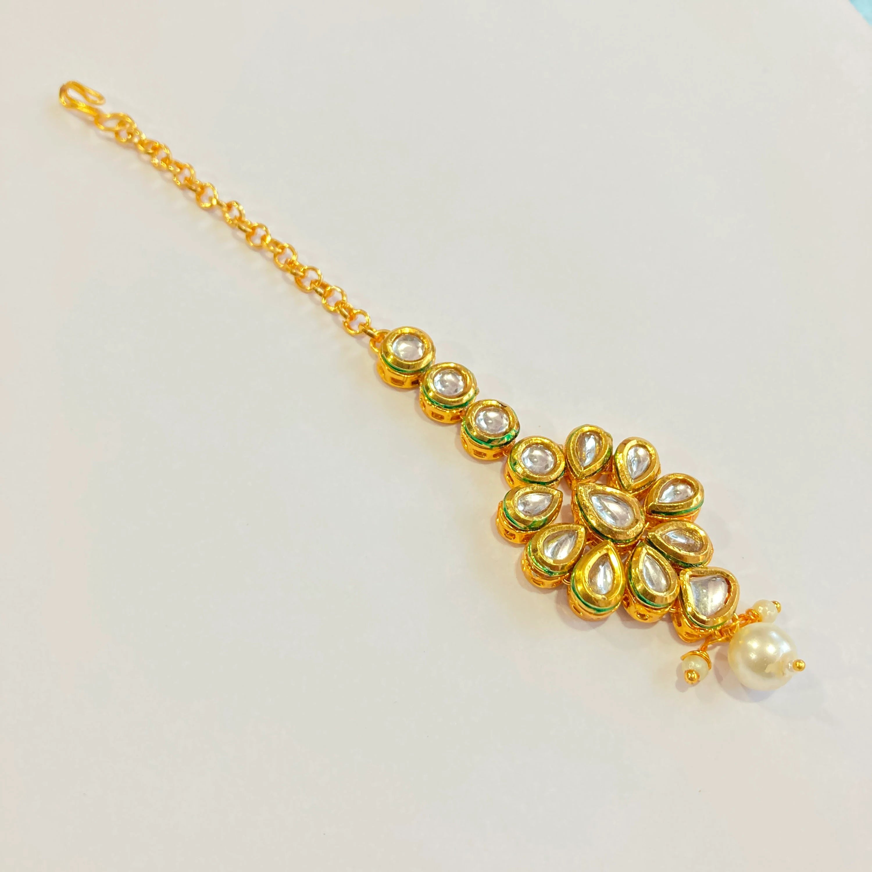 Kundan Mang Tikka /Classic Design Mang Tikka /Indian Traditional Rajasthani Tikka / Rajasthani Tikka/ Kudan Mena Mang Tikka /Indian jewelry
