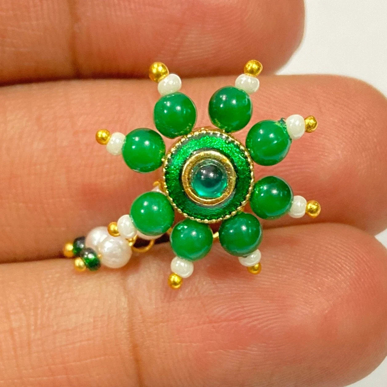 Nose Ring / marathi nose ring / clip on Indian Nose Ring/ Indian Bridal Jewelry/ Nathini /bollywood nose ring/nosepin