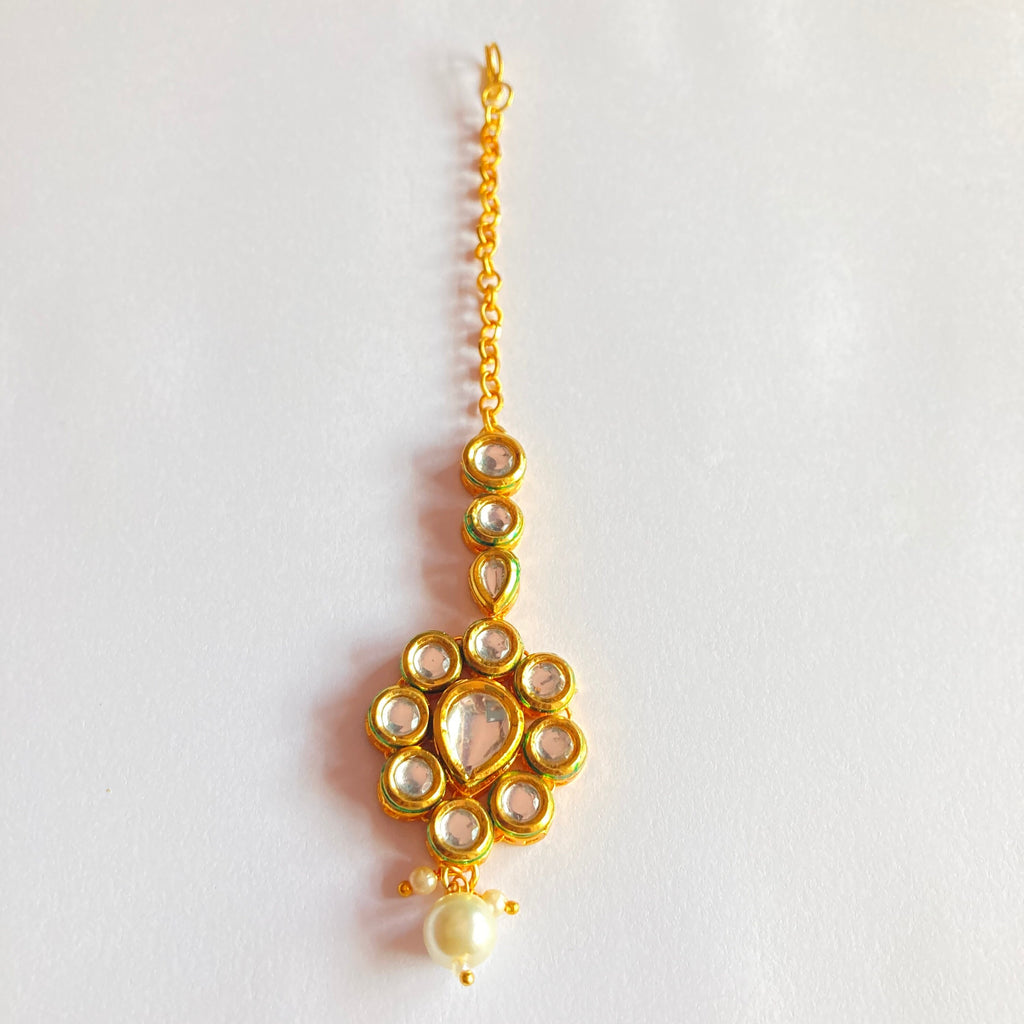 Kundan Mang Tikka /Classic Design Mang Tikka /Indian Traditional Rajasthani Tikka / Rajasthani Tikka/ Kudan Mena Mang Tikka /Indian jewelry