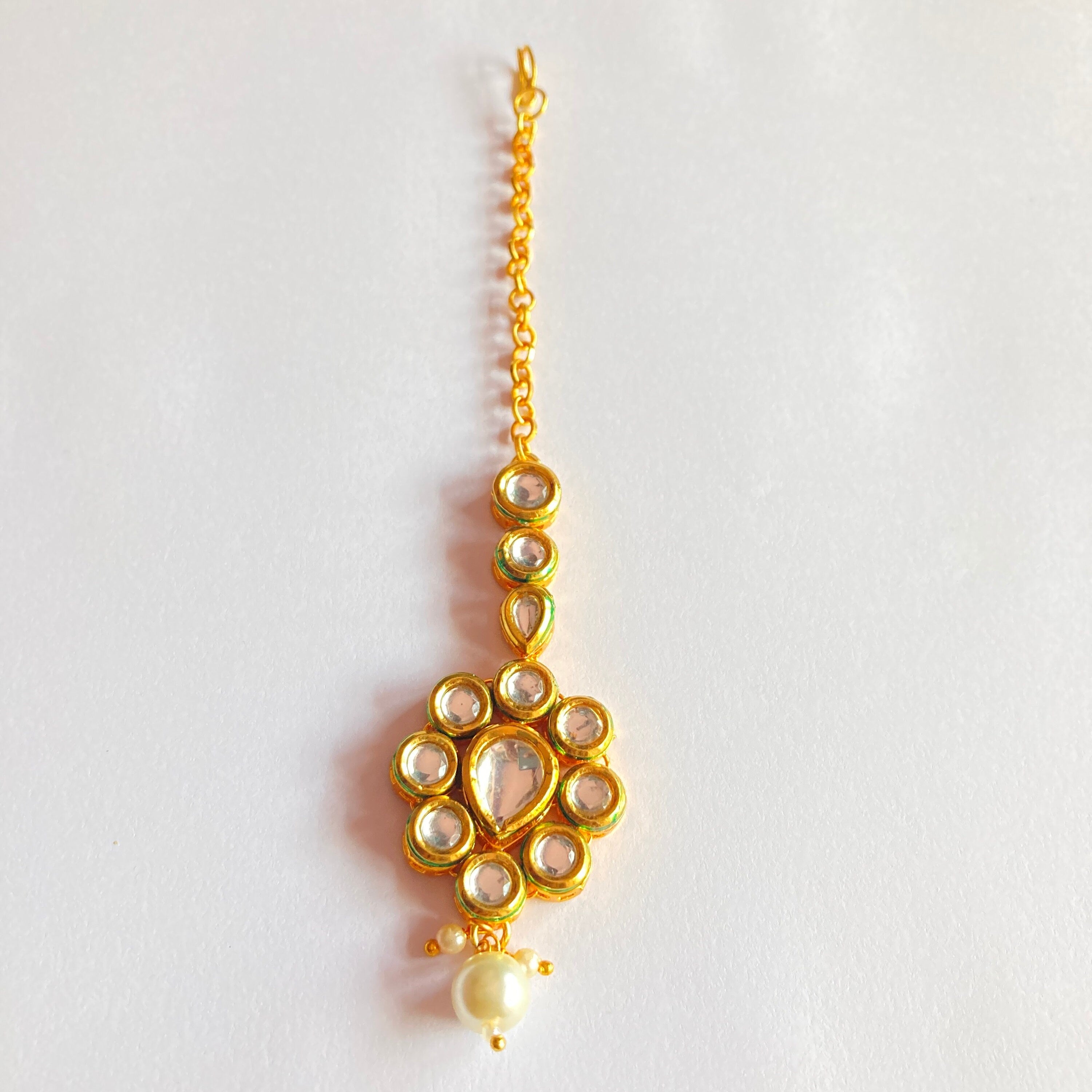 Kundan Mang Tikka /Classic Design Mang Tikka /Indian Traditional Rajasthani Tikka / Rajasthani Tikka/ Kudan Mena Mang Tikka /Indian jewelry