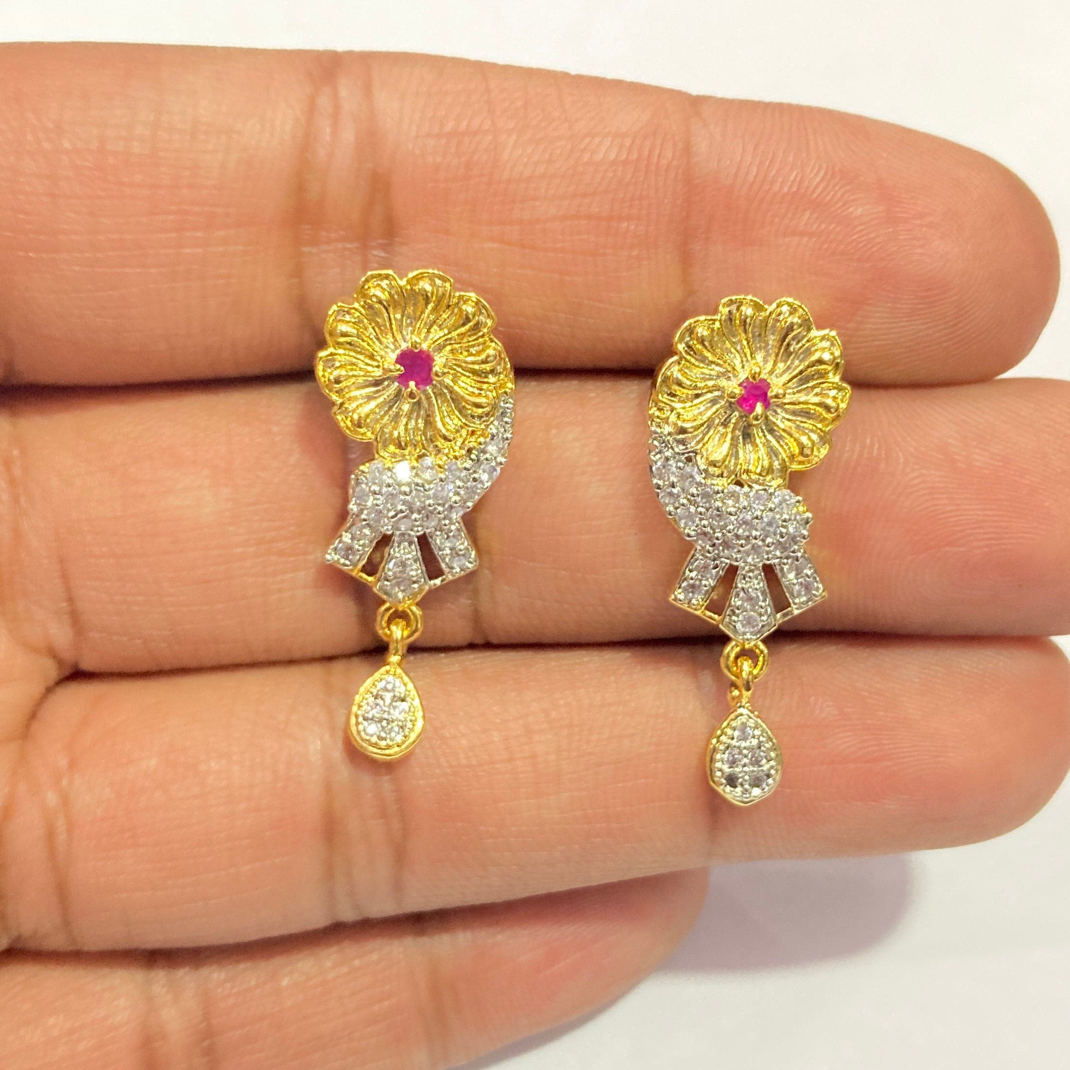 CZ Mangalsutra, Gold plated zircon delicate Mangalsutra, Indian Jewelry ,Bridal jewelry, wedding jewelry / Mangalsutra