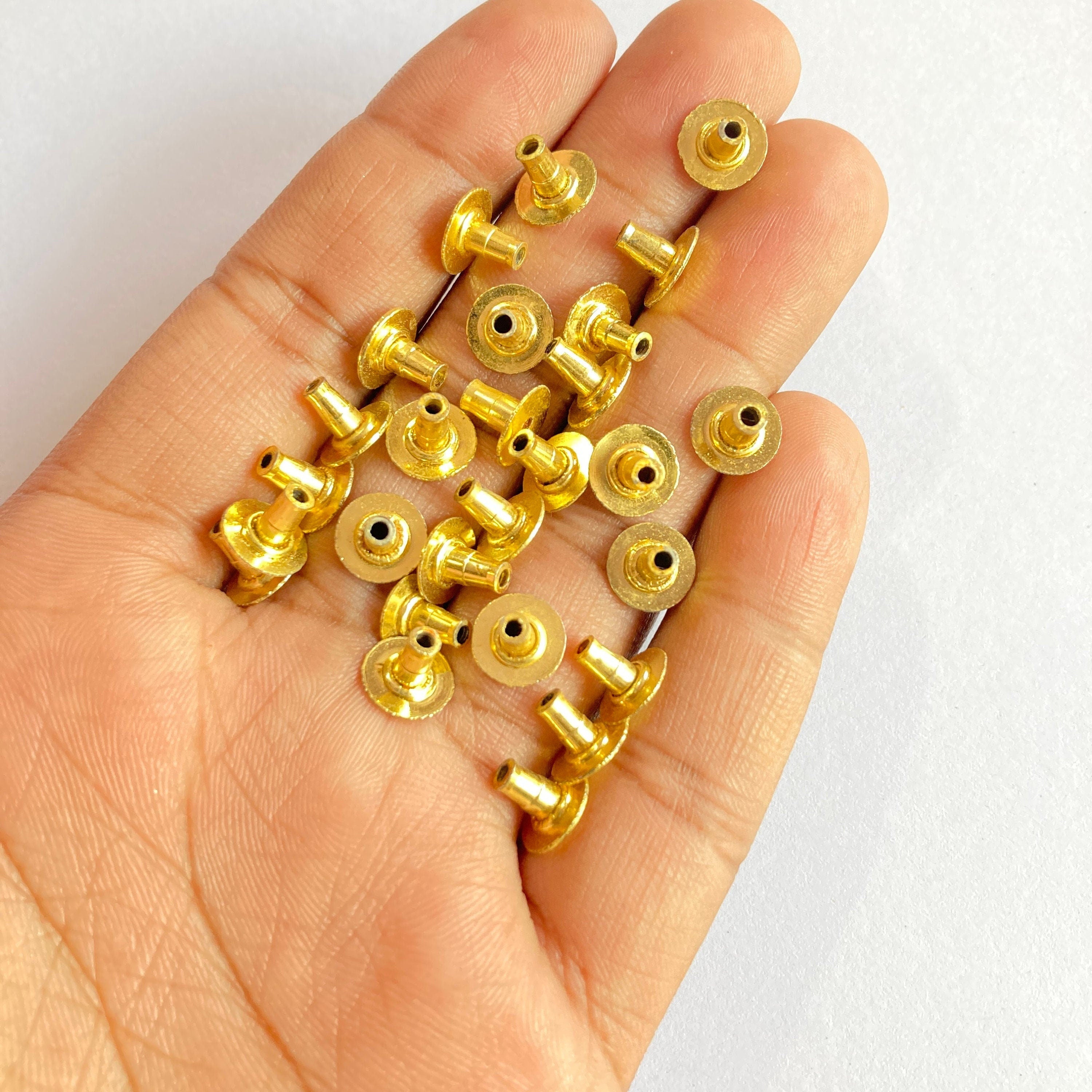 Gold Platted Earring Back, Earrings Basics, Earring Stopper, Stud Stoppers, Pushbacks, Pech