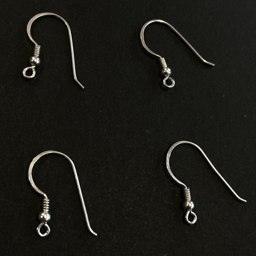 Genuine 925 Sterling Silver FISH HOOK EARRINGS w/ spring 14mm - jewellery making - wholesale bulk