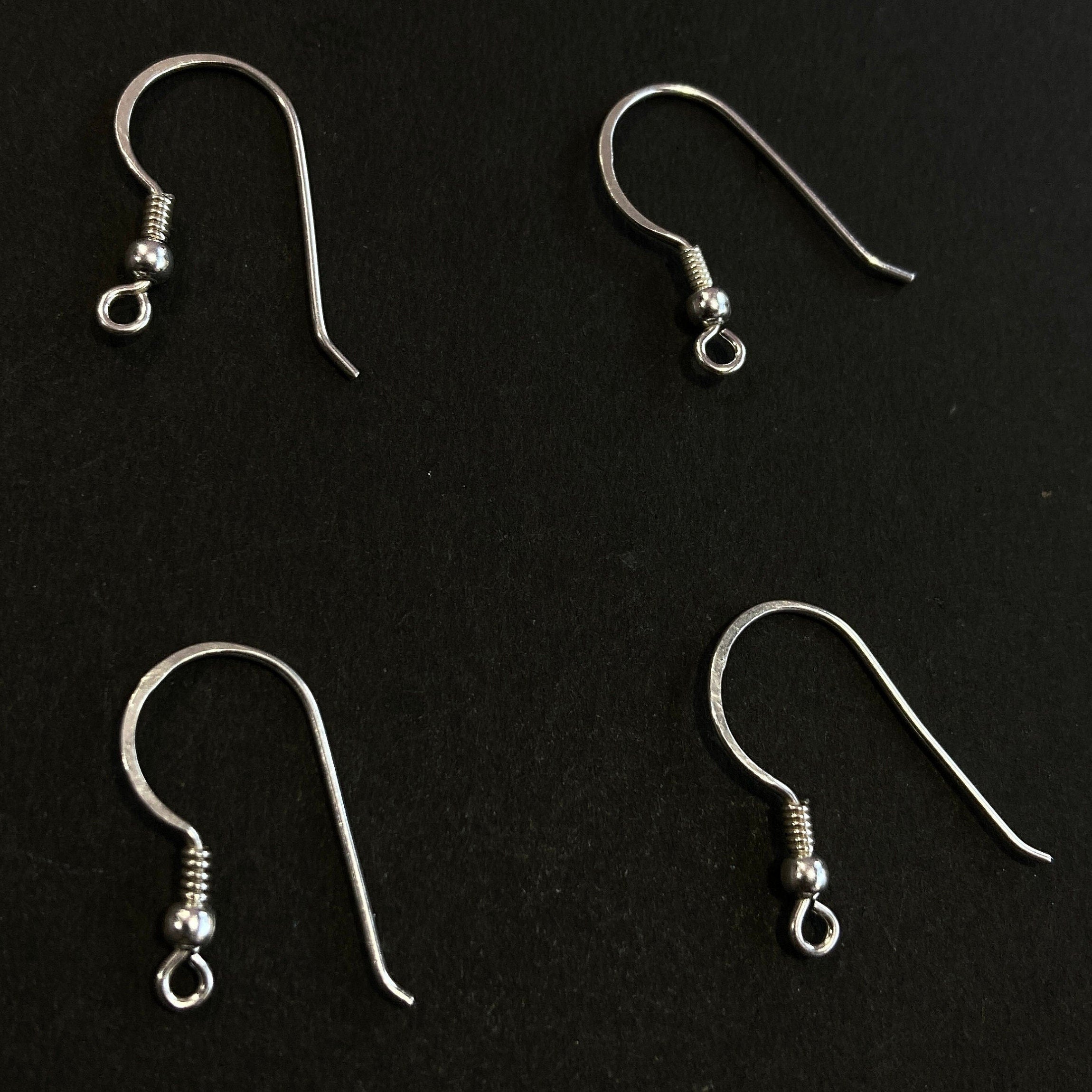 Genuine 925 Sterling Silver FISH HOOK EARRINGS w/ spring 14mm - jewellery making - wholesale bulk